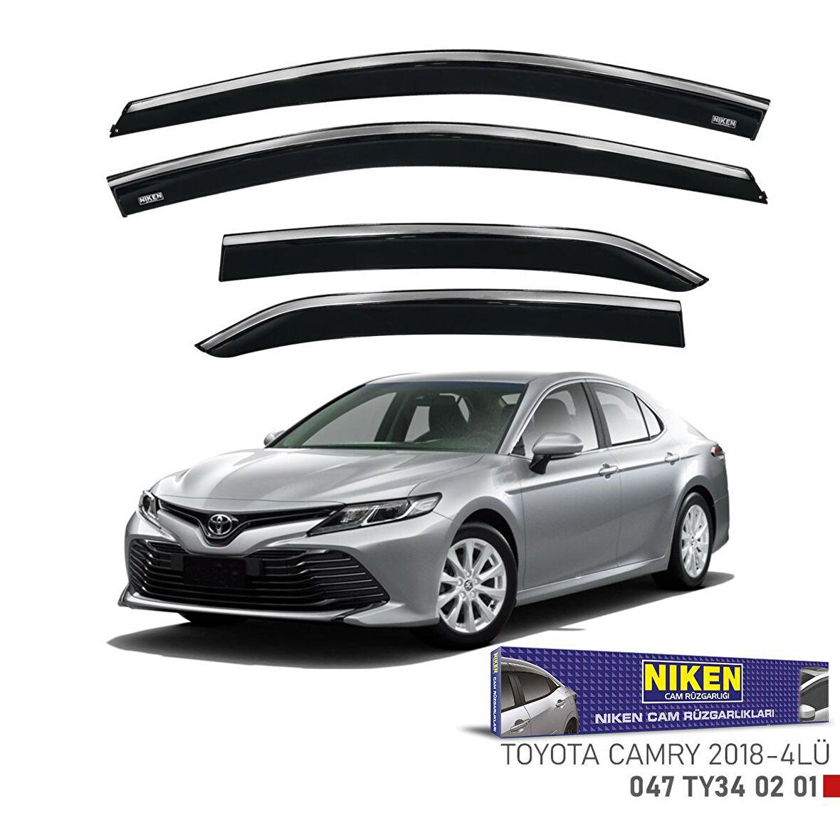 Toyota camry cam rüzgarlığı kromlu niken 2018+