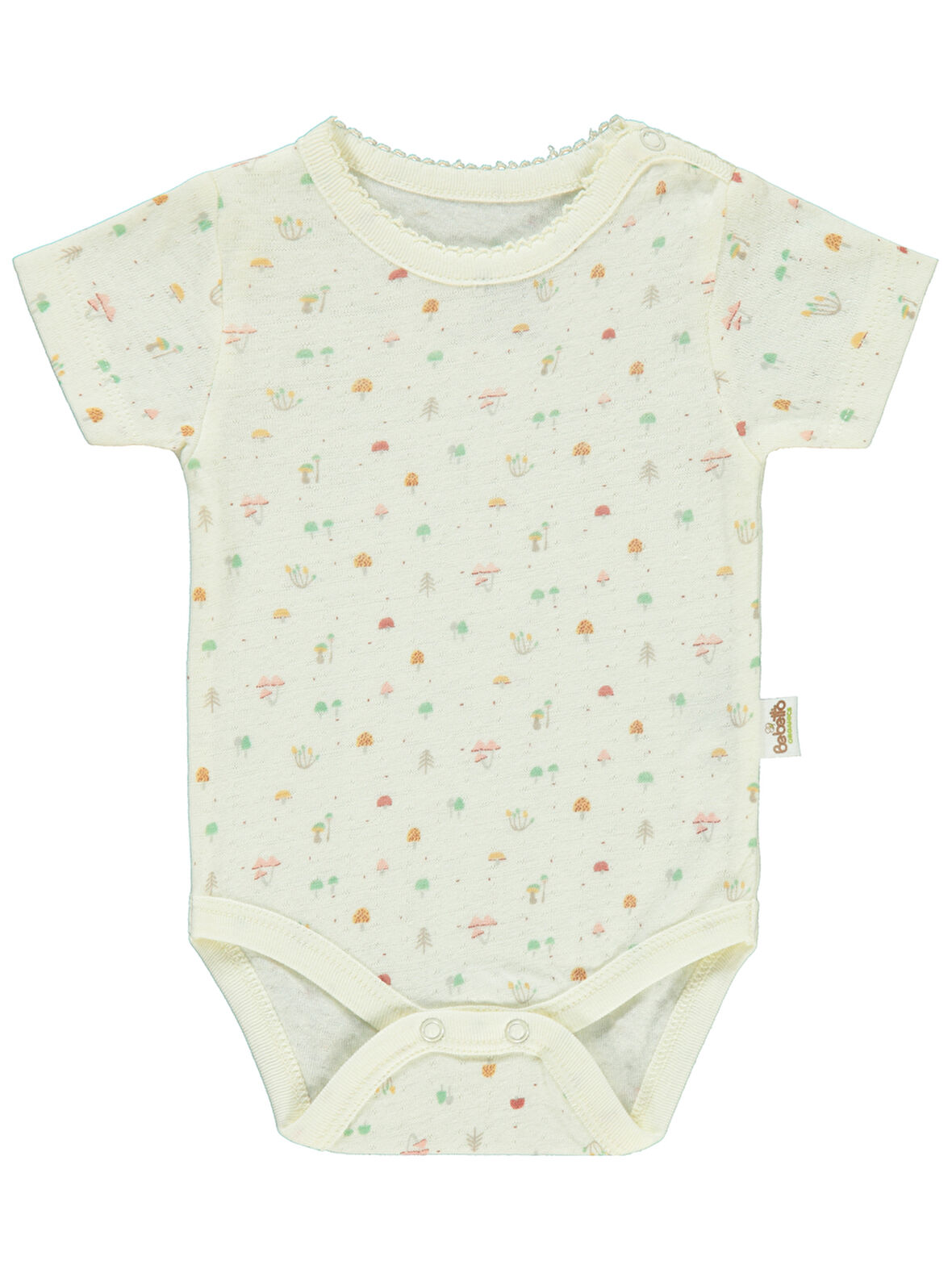 Bebetto Kız Bebek Çıtçıtlı Badi 0-9 Ay Ekru