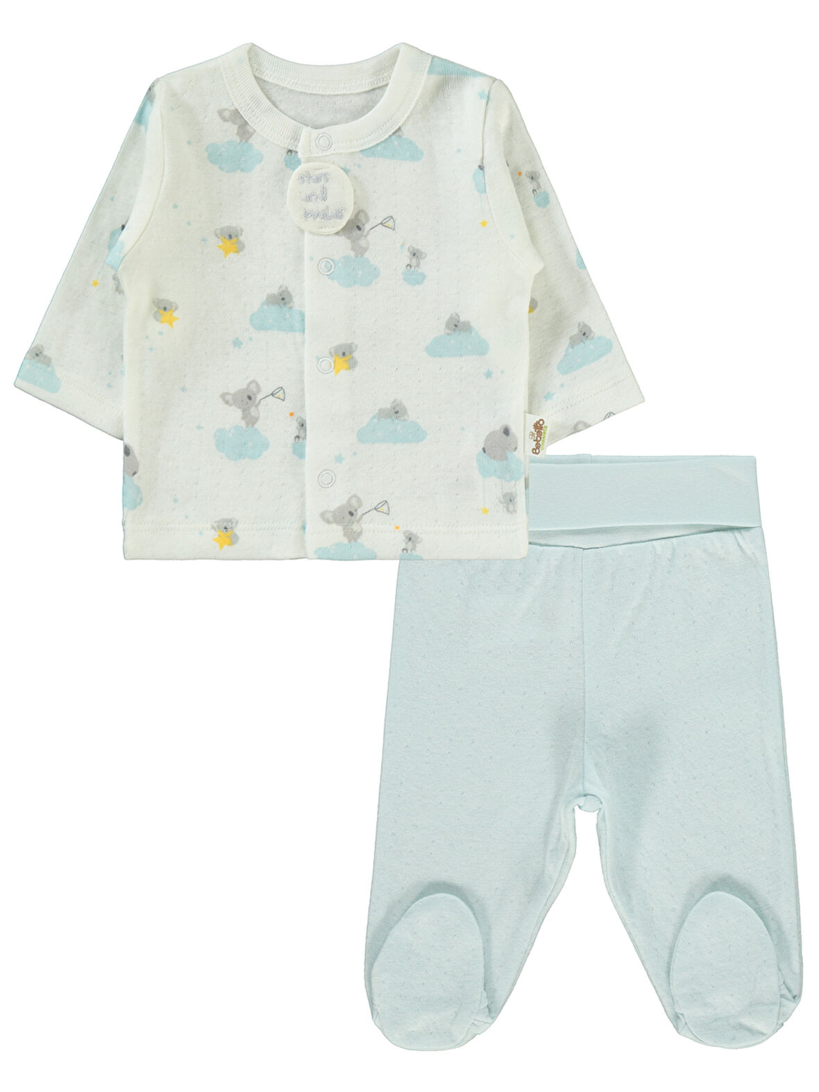 Bebetto Erkek Bebek Pijama Takımı 0-6 Ay Mavi