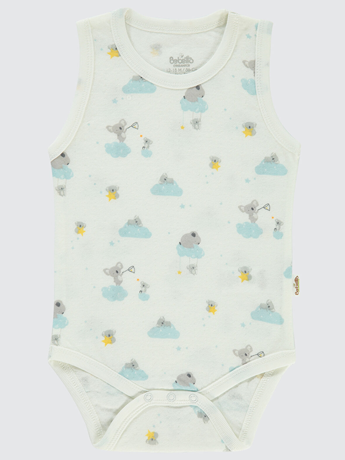 Bebetto Erkek Bebek Çıtçıtlı Badi 12-24 Ay Ekru