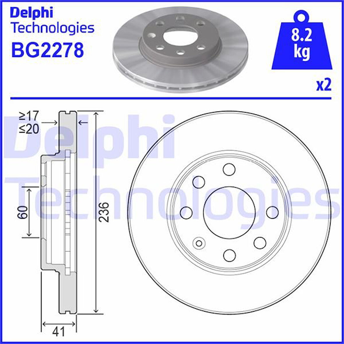 Opel On Fren Diski Astra F 92>98 Corsa B 93>02 Astra Classıc 99>02 - Delphi Bg2278
