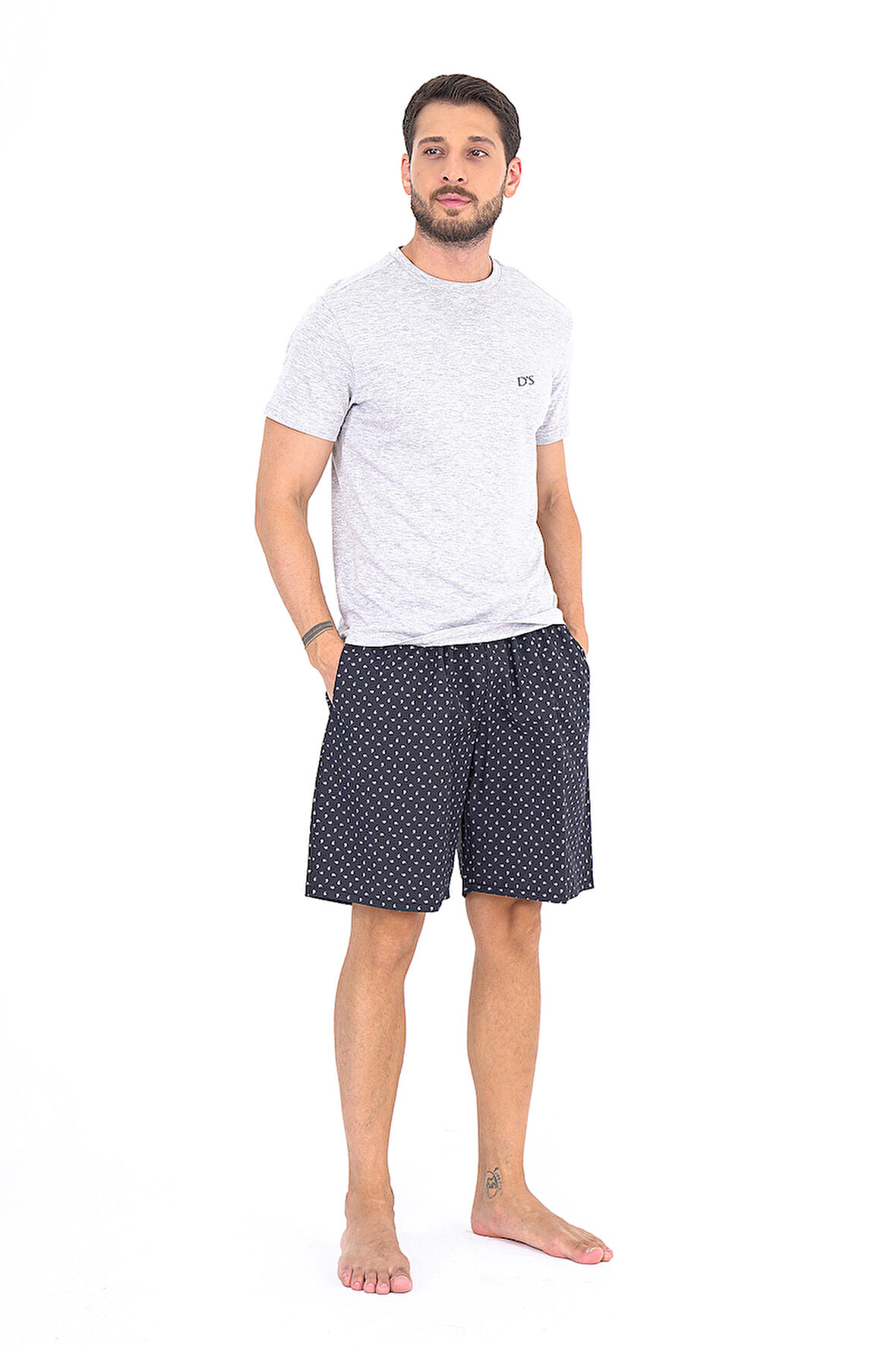 Ds Damat Dokuma Şort Takımı GRİ
