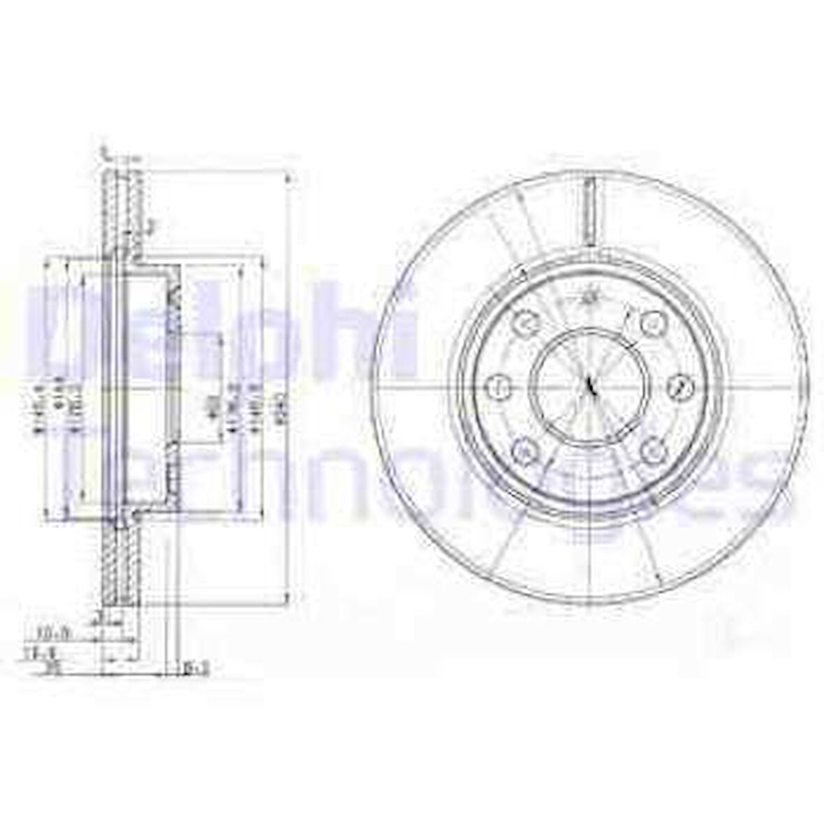 Opel On Fren Diski Hava Sogutmalı Corsa C 1,0 1,2 1,7 00> - Delphi Bg3568