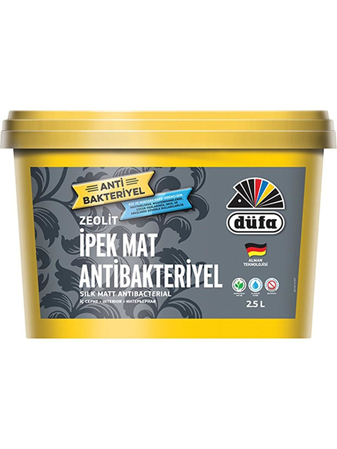 Düfa Zeolit Antibakteriyel İpek Mat İç Cephe Duvar Boyası Beyaz 2.5 l