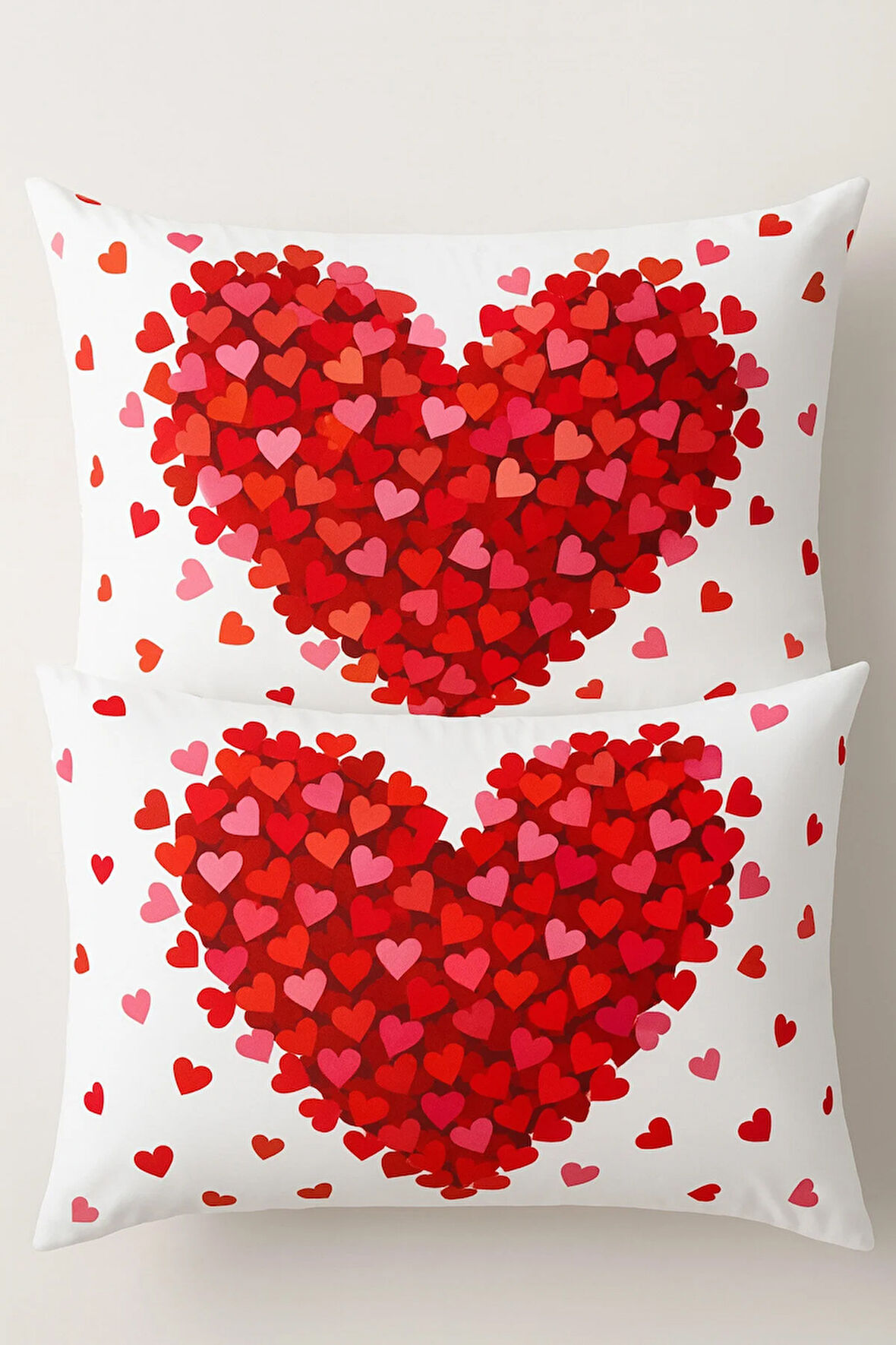 Kalp Desenli 2li Yastık Kılıfı