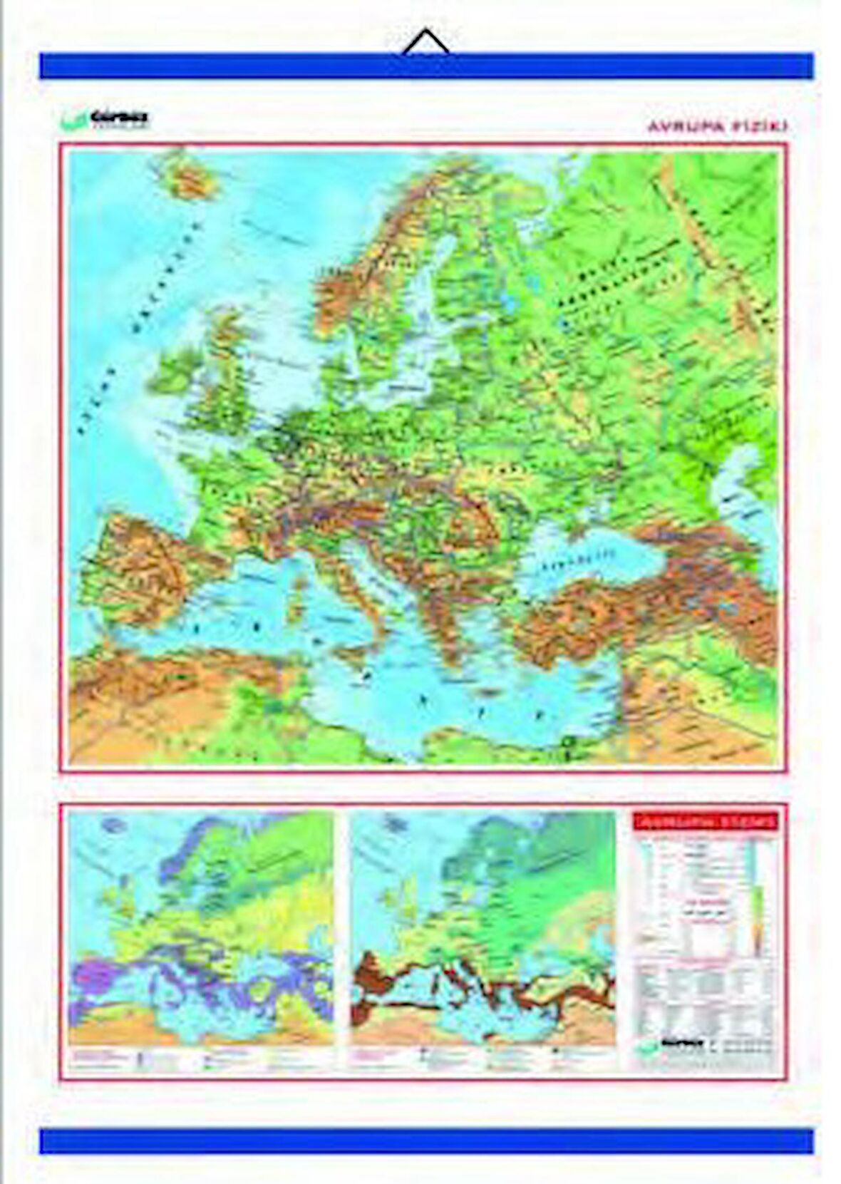 AVRUPA FİZİKİ HARİTASI (Kaplamalı)