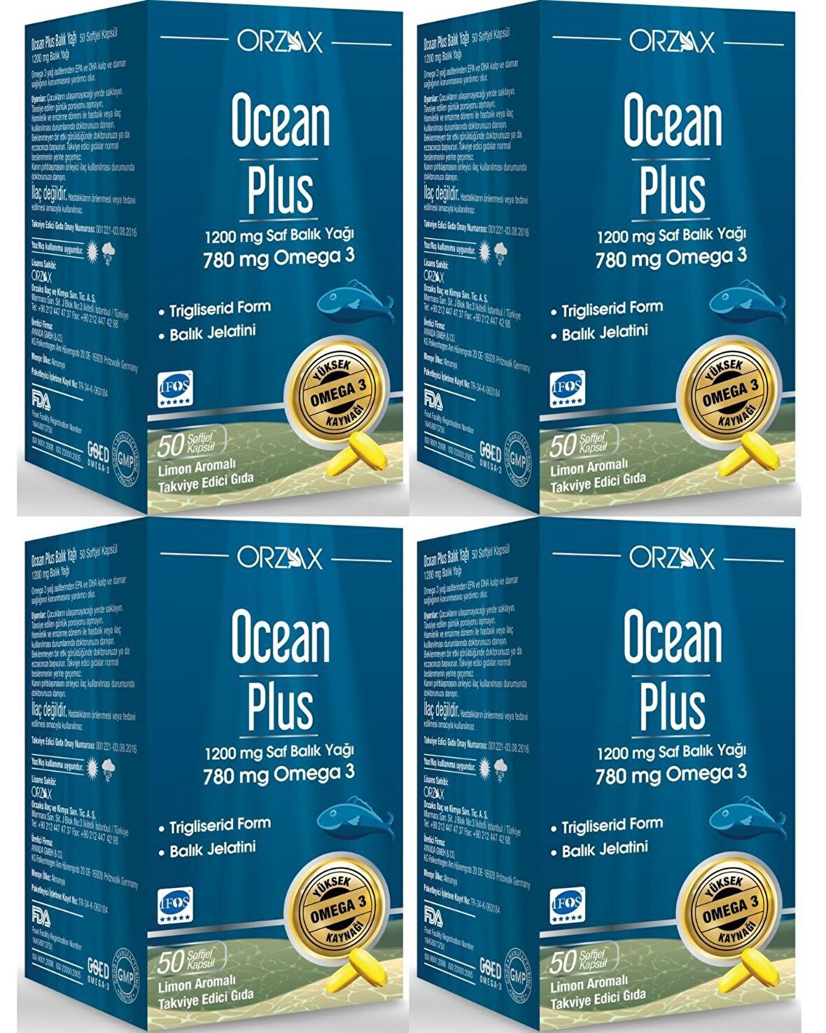 Ocean Plus 1200 mg 50 Kapsül (4 Kutu)