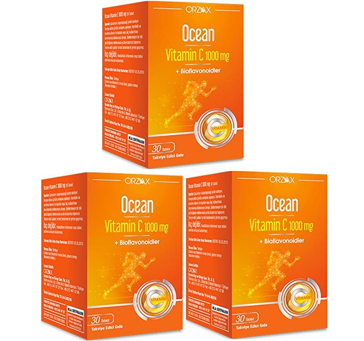 Orzax Ocean Vitamin C 1000 Mg 30 Tablet x 3 Adet