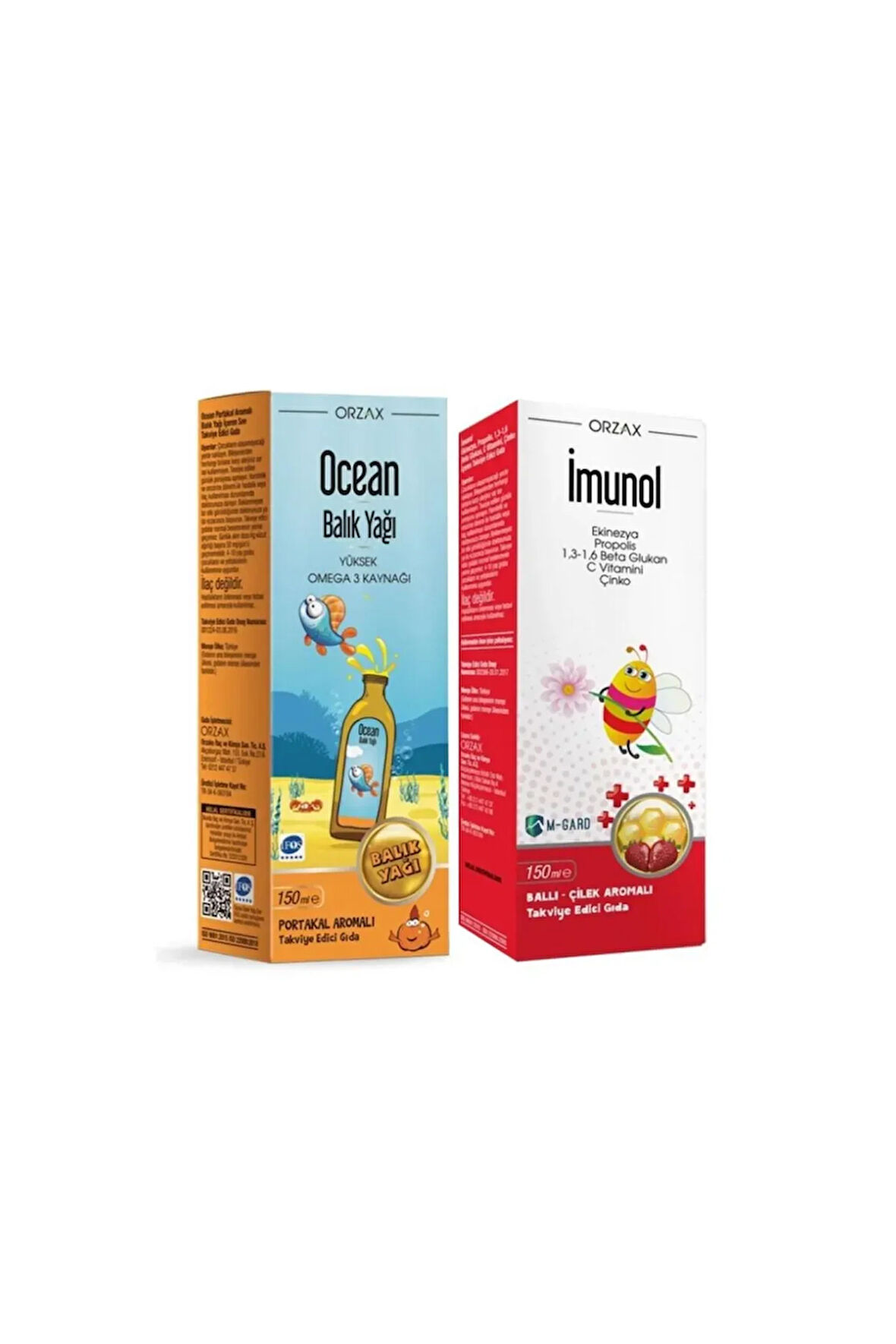 Orzax Ocean Balık Yağı+ Ocean Imunol Takviye Edici Gıda 150 ml