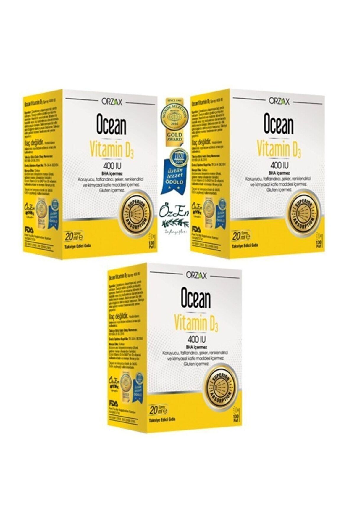 Ocean Vitamin D3 400 Iu 20 Ml 3 Lü Paket