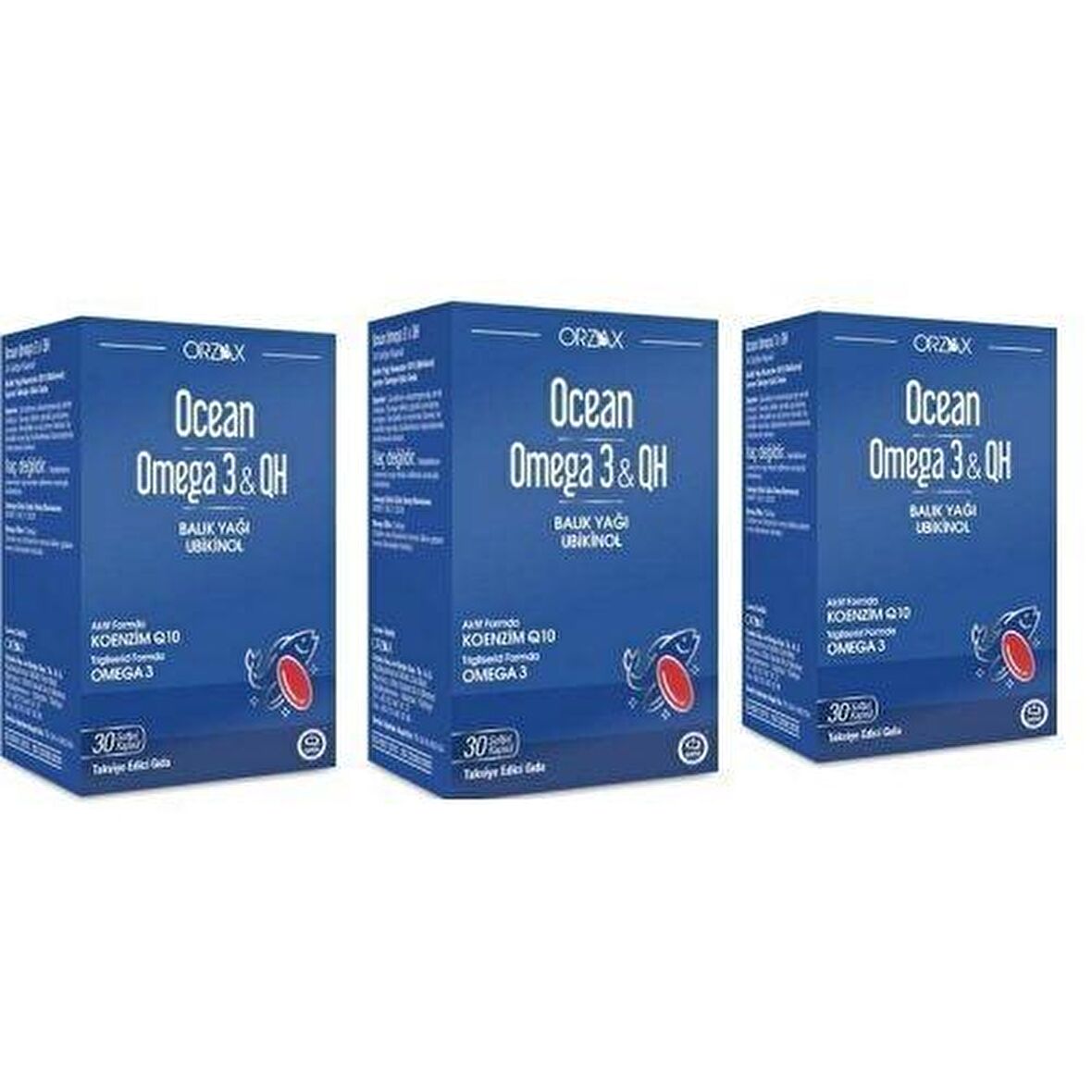 Orzax Ocean Omega 3 & Qh Takviye Edici Gida 30 Kapsül X 3