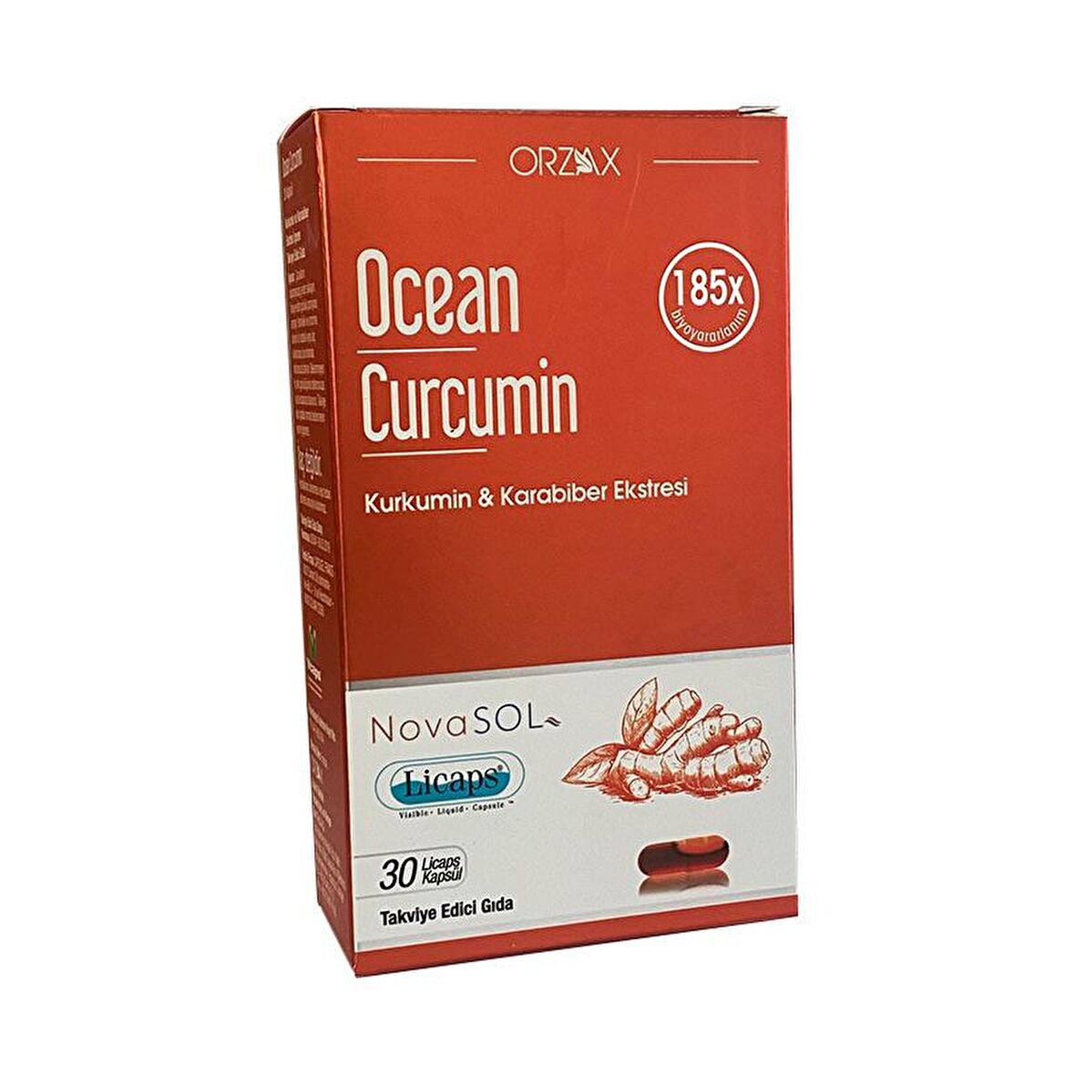 Orzax Ocean Curcumin Karabiber Ekstresi Takviye Edici Gıda 30 Kapsül