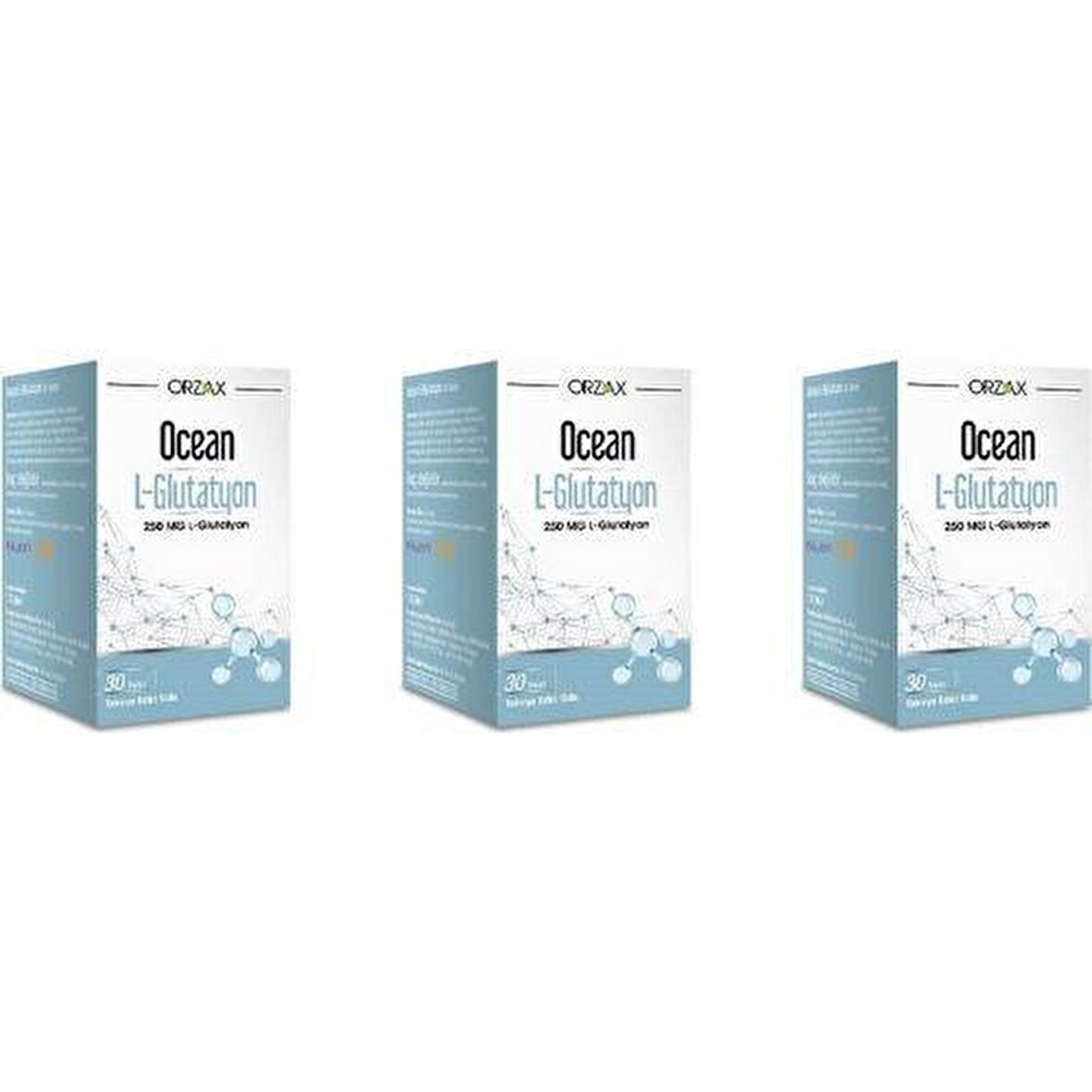 Orzax Ocean L-Glutathione 250 Mg 30 Tablet X 3