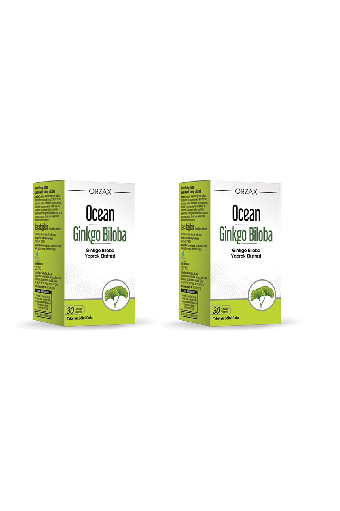 Ocean Ginkgo Biloba 30 Kapsül 2 Kutu