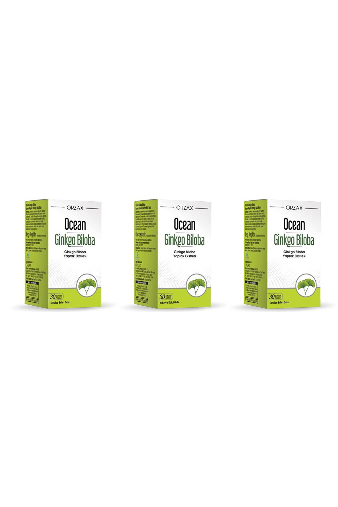 Ocean Ginkgo Biloba 30 Kapsül 3 Kutu