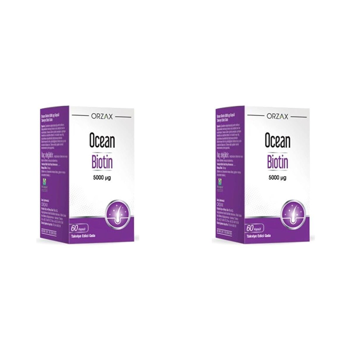 Ocean Biotin 5000 mcg 60 Kapsül 2 Kutu
