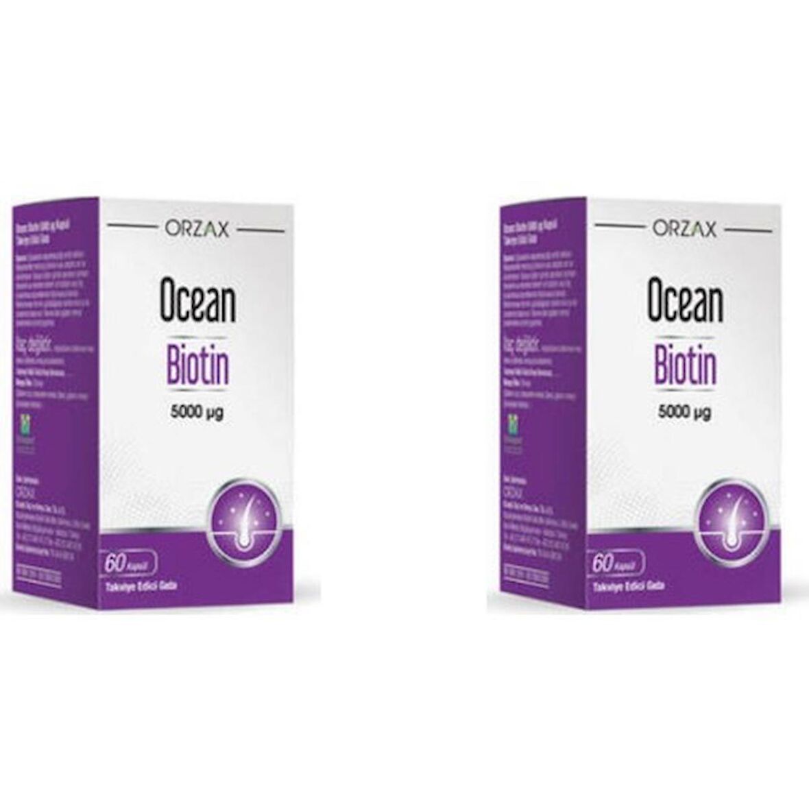 Orzax Ocean Biotin 5000 Mcg 60 Kapsül 2'li