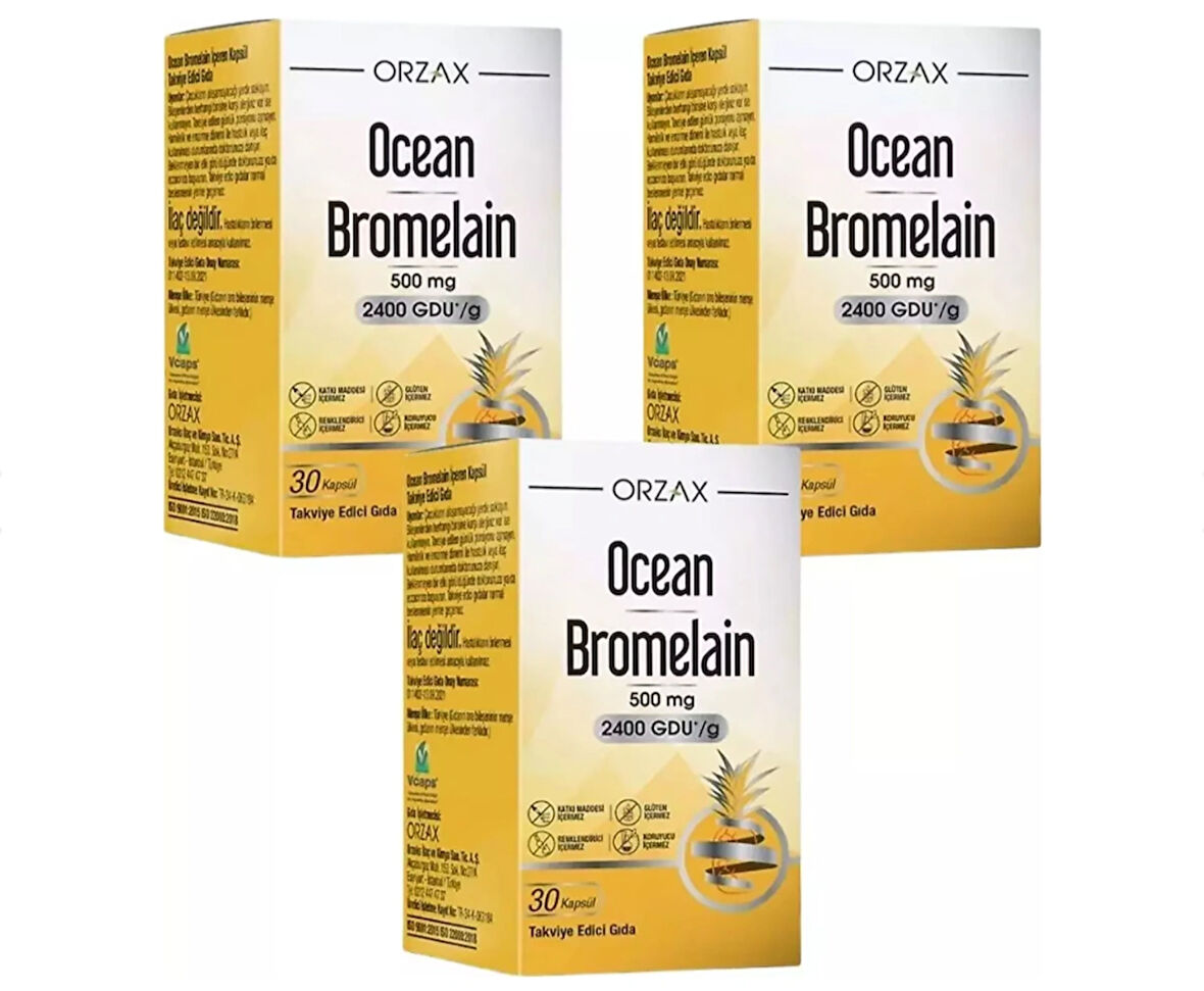 Ocean Bromelain 30 Kapsül 3 Adet