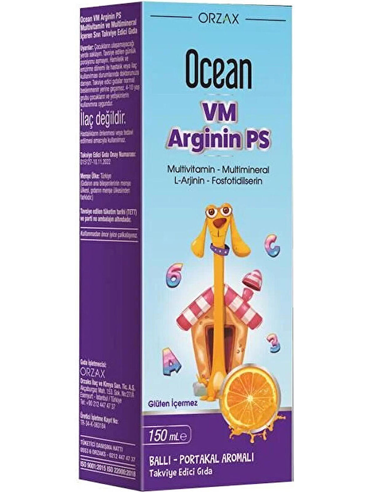 Ocean VM Arginin Ps Ballı Portakal Aromalı Şurup 150 ml