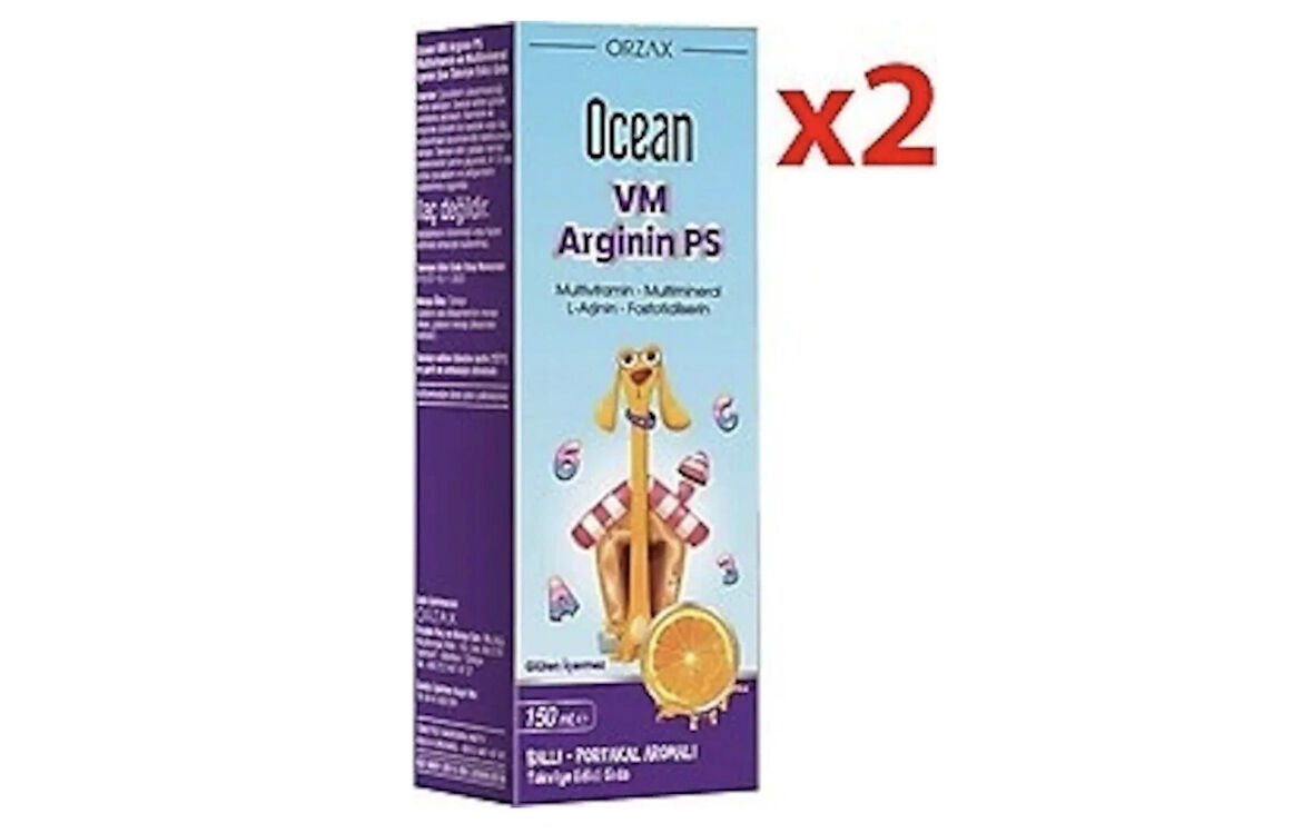 Ocean Vm Arginin Ps Ballı Portakal Aromalı Şurup 150 ml 2 Adet