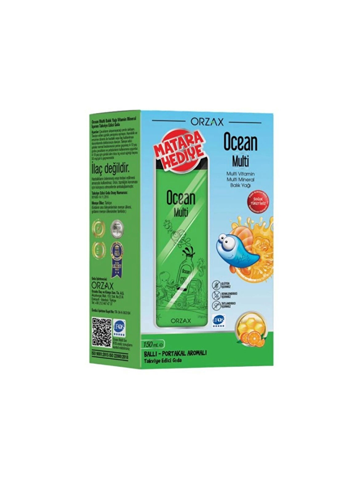 Ocean Multi Balik Yağı Surup 150 ml - Matara Hediyeli
