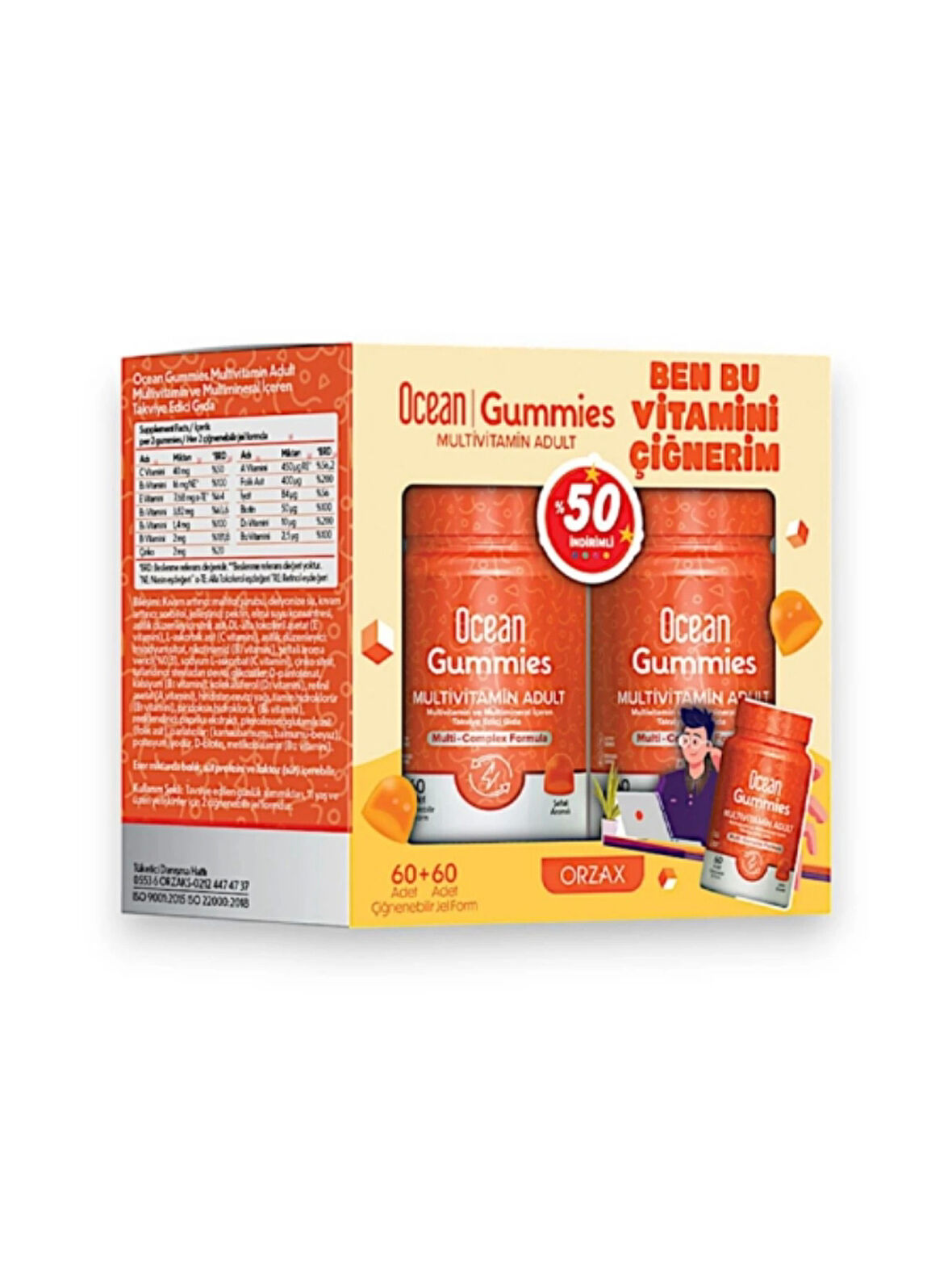 Ocean Gummies Multivitamin Adult 60+60 Jel Form