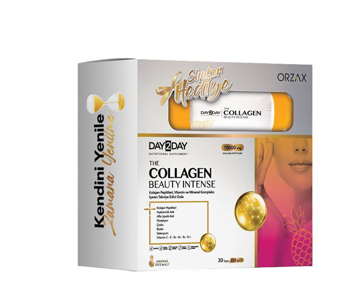 Day2Day The Collagen Beauty İntense 30 Saşe 12 gr  (Ananas) Shaker Hediyeli