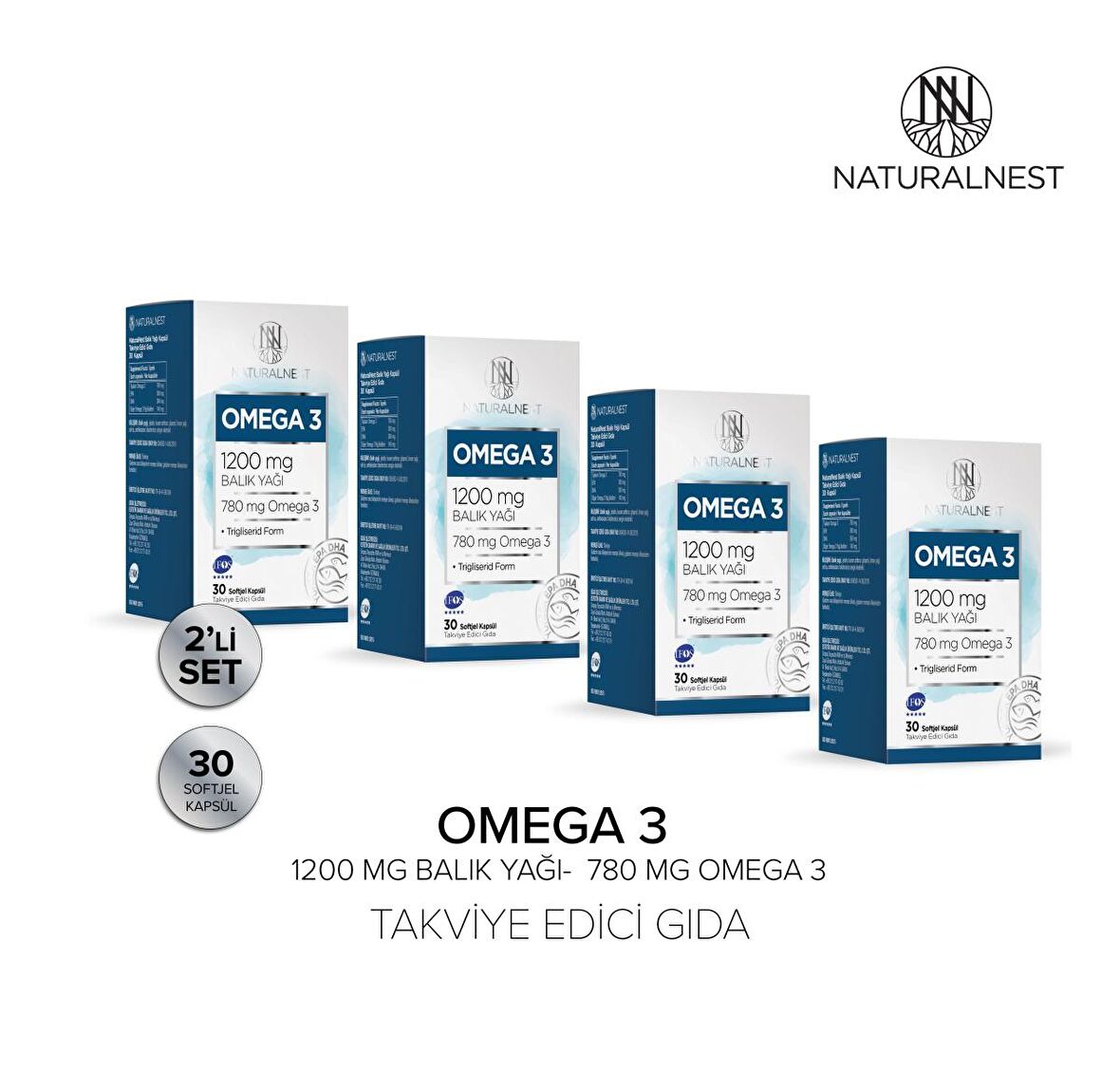 Naturalnest Omega 3 Balık Yağı 1200 Mg 60 Kapsül 4 Kutu