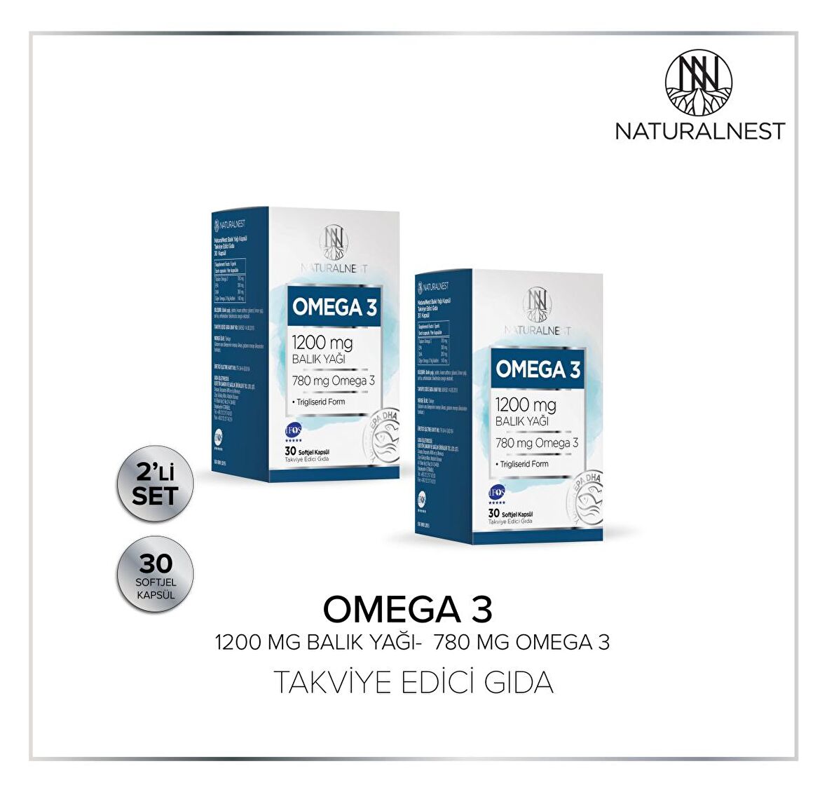 Naturalnest Omega 3 Balık Yağı 1200 Mg 60 Kapsül 2 Kutu