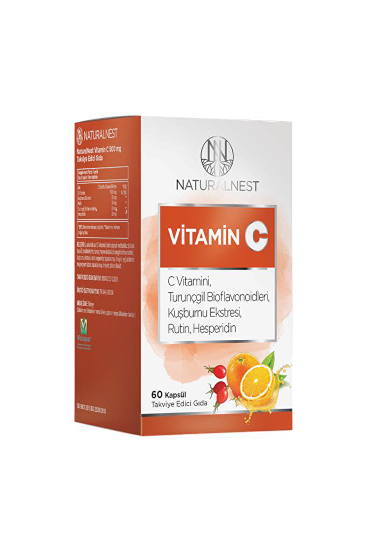 Naturalnest Vitamin C Takviye Edici Gıda 60 Kapsül