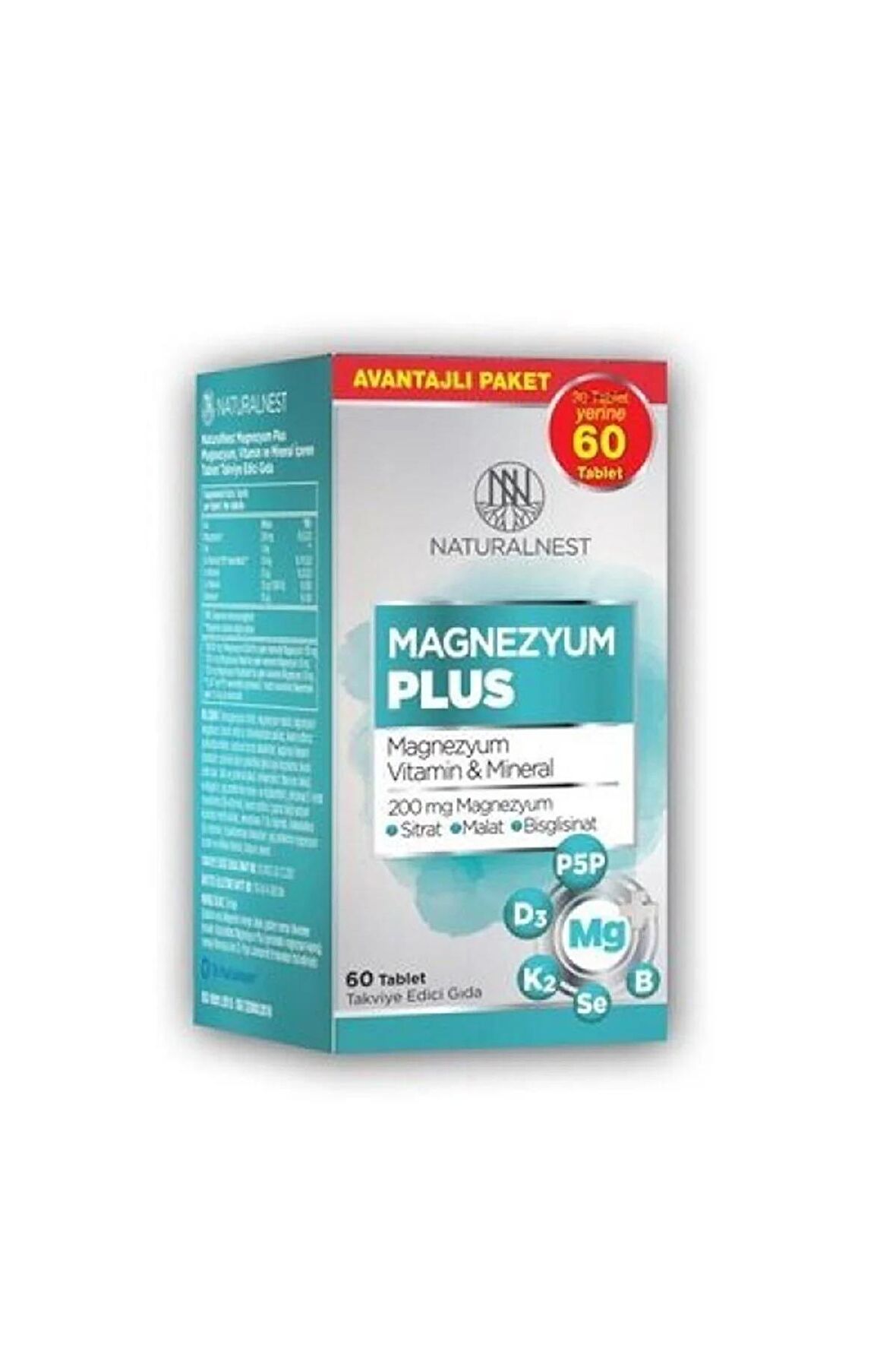 NaturalNest Magnezyum Plus 60 Tablet