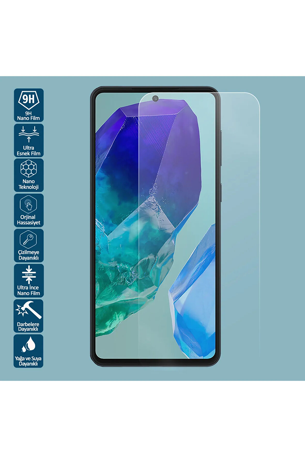 Samsung Galaxy M55 5G Nano Ekran Koruyucu Kırılmaz Cam - Ince Ve Esnek