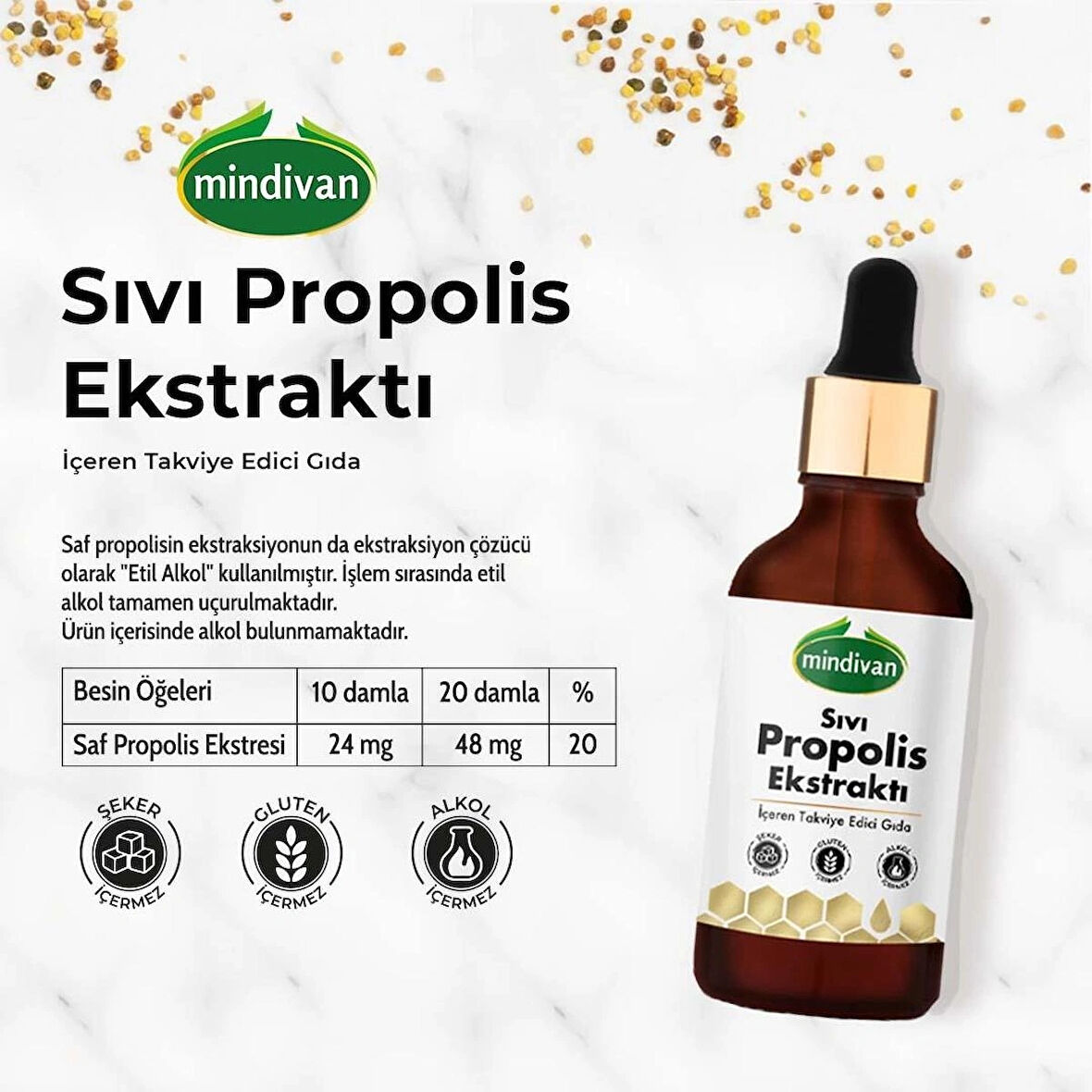 Mindivan Sıvı Propolis Ekstraktı Damla 50 ML