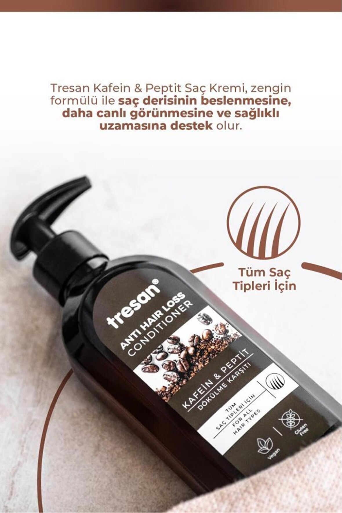 Tresan Kafein & Peptit Dökülme Karşıtı Saç Kremi 300 ml