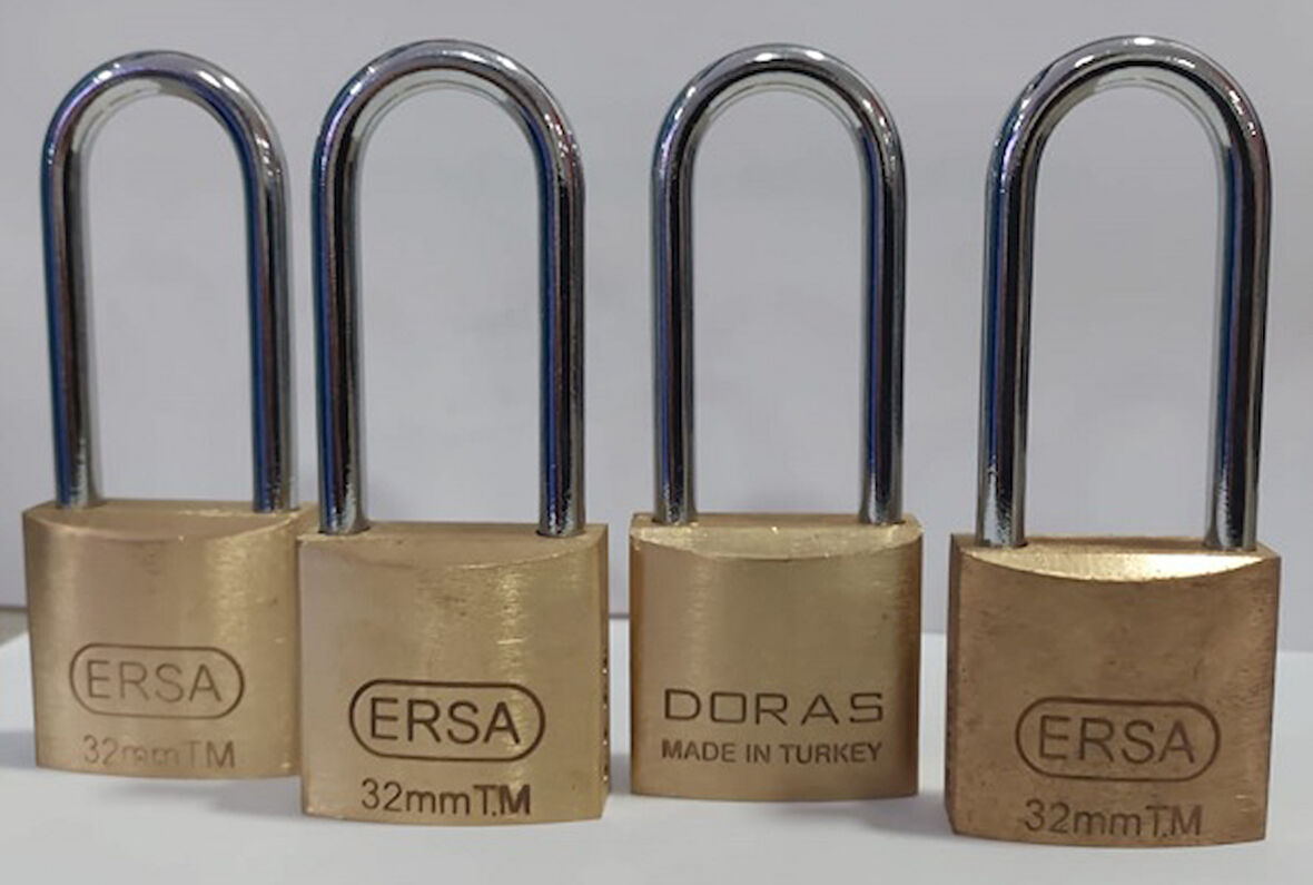 Doras Ersa 4'lü Set Pas Pirinç Asma Kilit 30 Mm