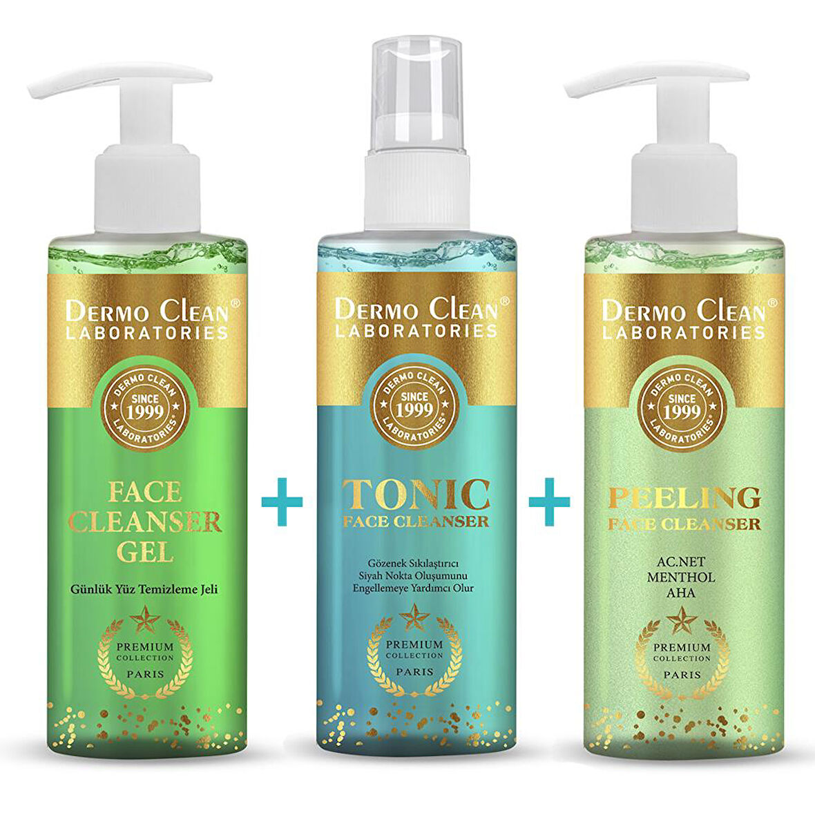 PREMIUM COLLECTION FACE CLEANSER GEL 200 ML+ TONIC 200 ML+ PEELING 200 ML
