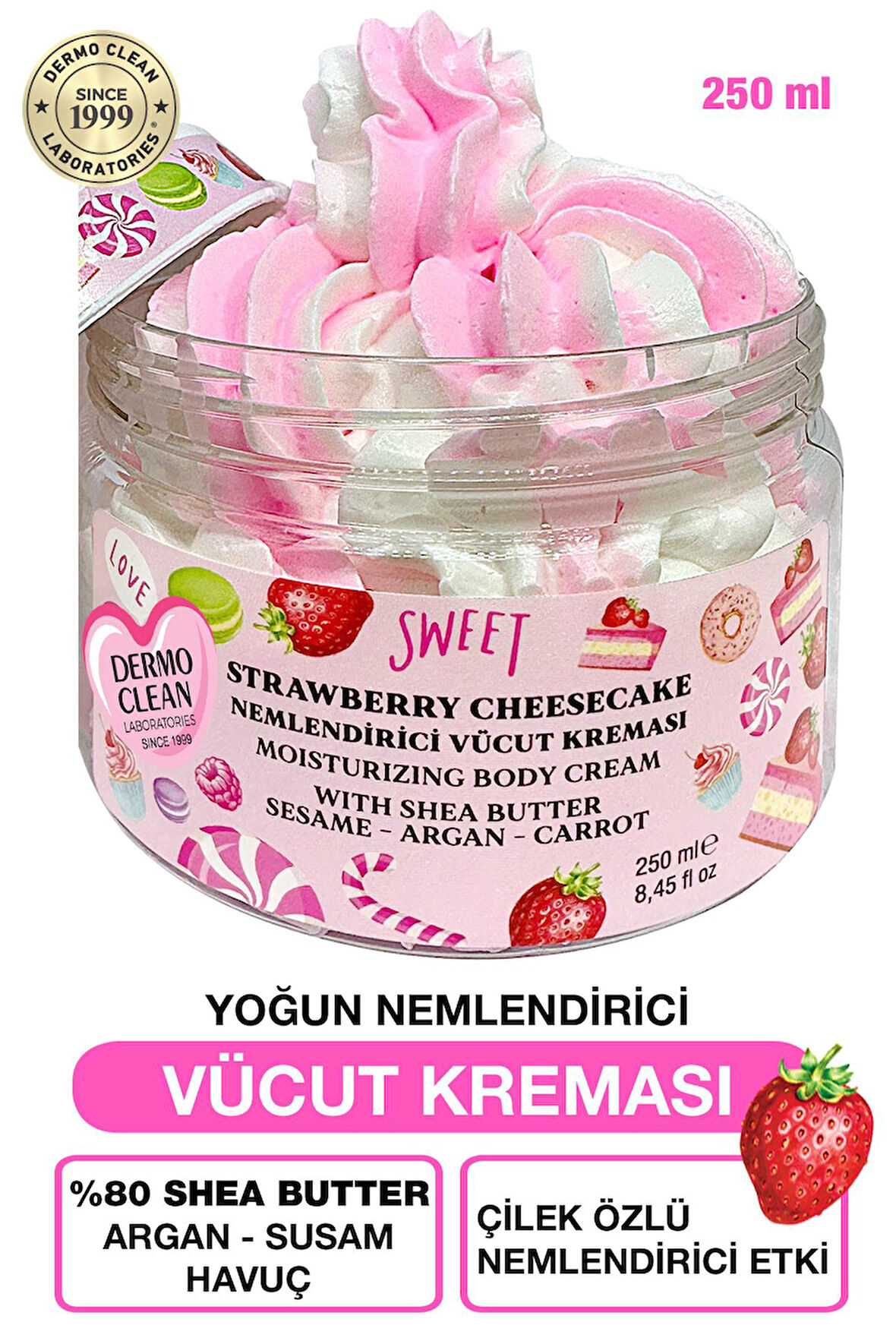 OSMO YOĞUN NEMLENDİRİCİ ETKİLİ ÇİLEK ÖZLÜ VÜCUT KREMASI 250 ML