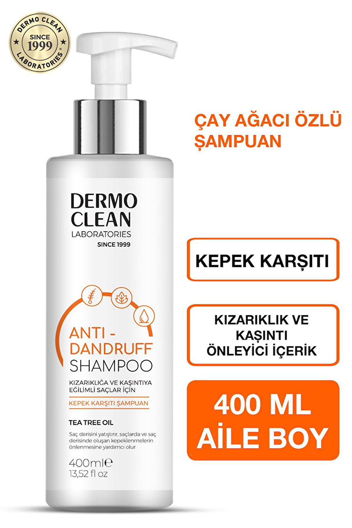 DERMO CLEAN ÇAY AĞACI YAĞI ÖZLÜ, KEPEK KARŞITI ŞAMPUAN 400 ML
