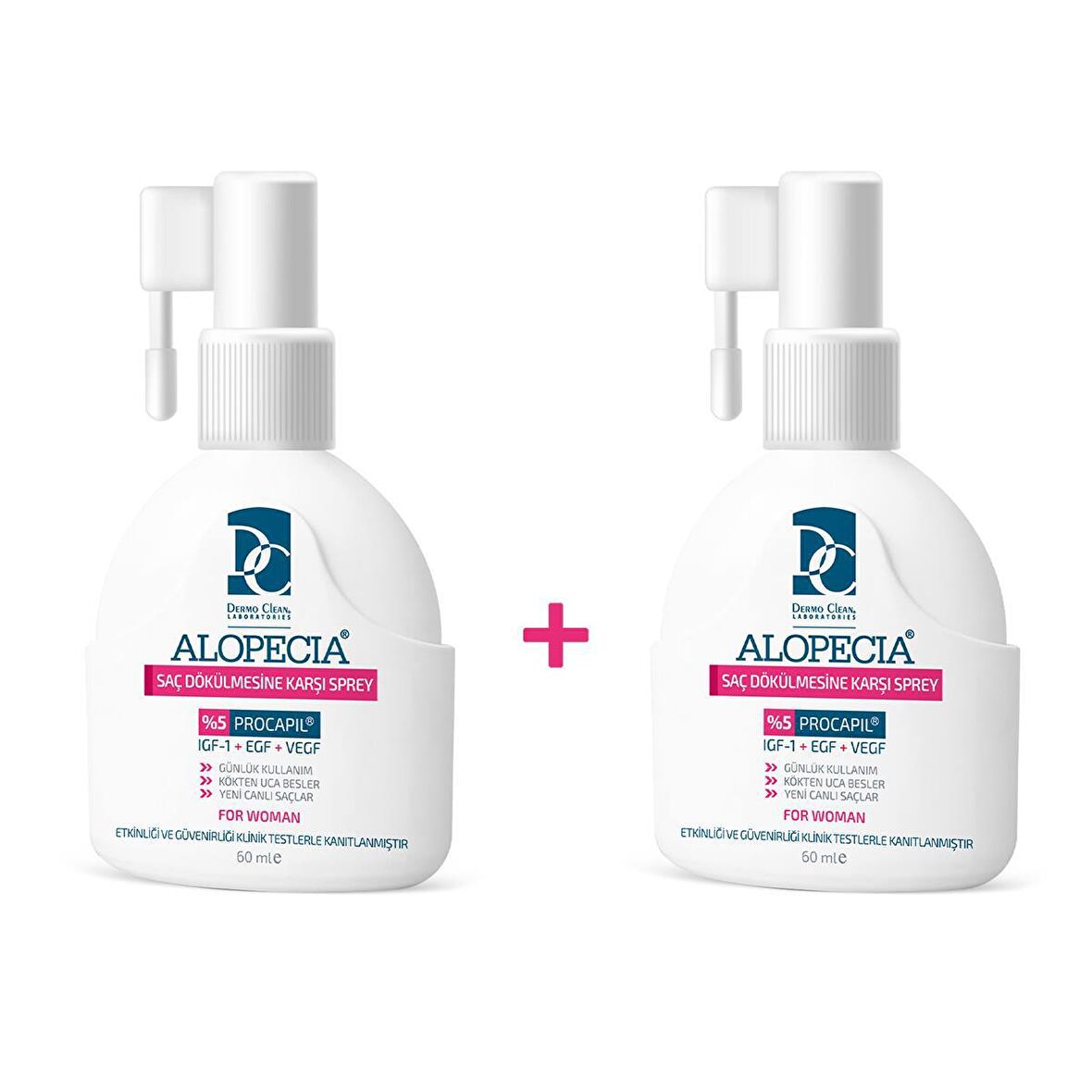 ALOPECİA PROCAPİL VE IGF İÇERİKLİ KADIN SAÇ SPREY (SERUM) 60 ML - 2'Lİ SET