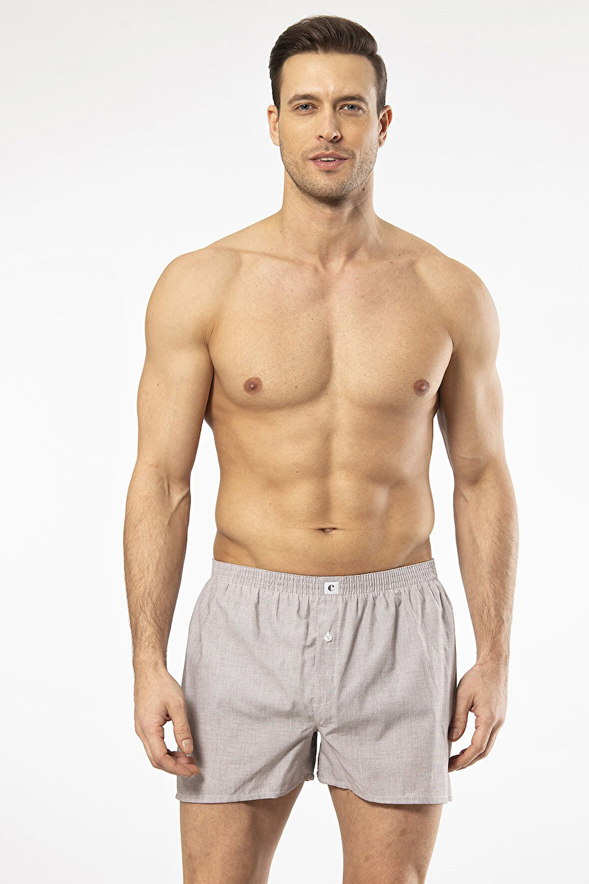 Türen POPLİN ERKEK BOXER 1113/DÜZ KAHVERENGİ
