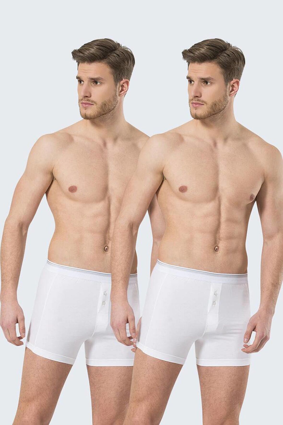 Türen Erkek Likralı Düğmeli Boxer (2li Paket)