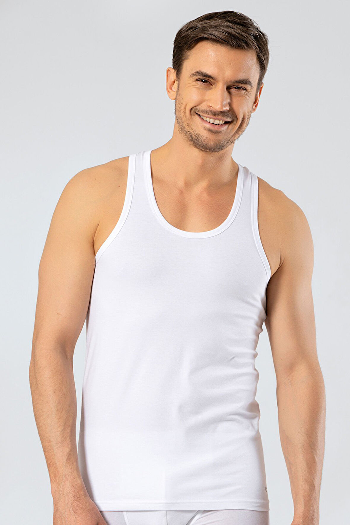 Cacharel Erkek Halter Yaka Spor Atlet 1302/Beyaz