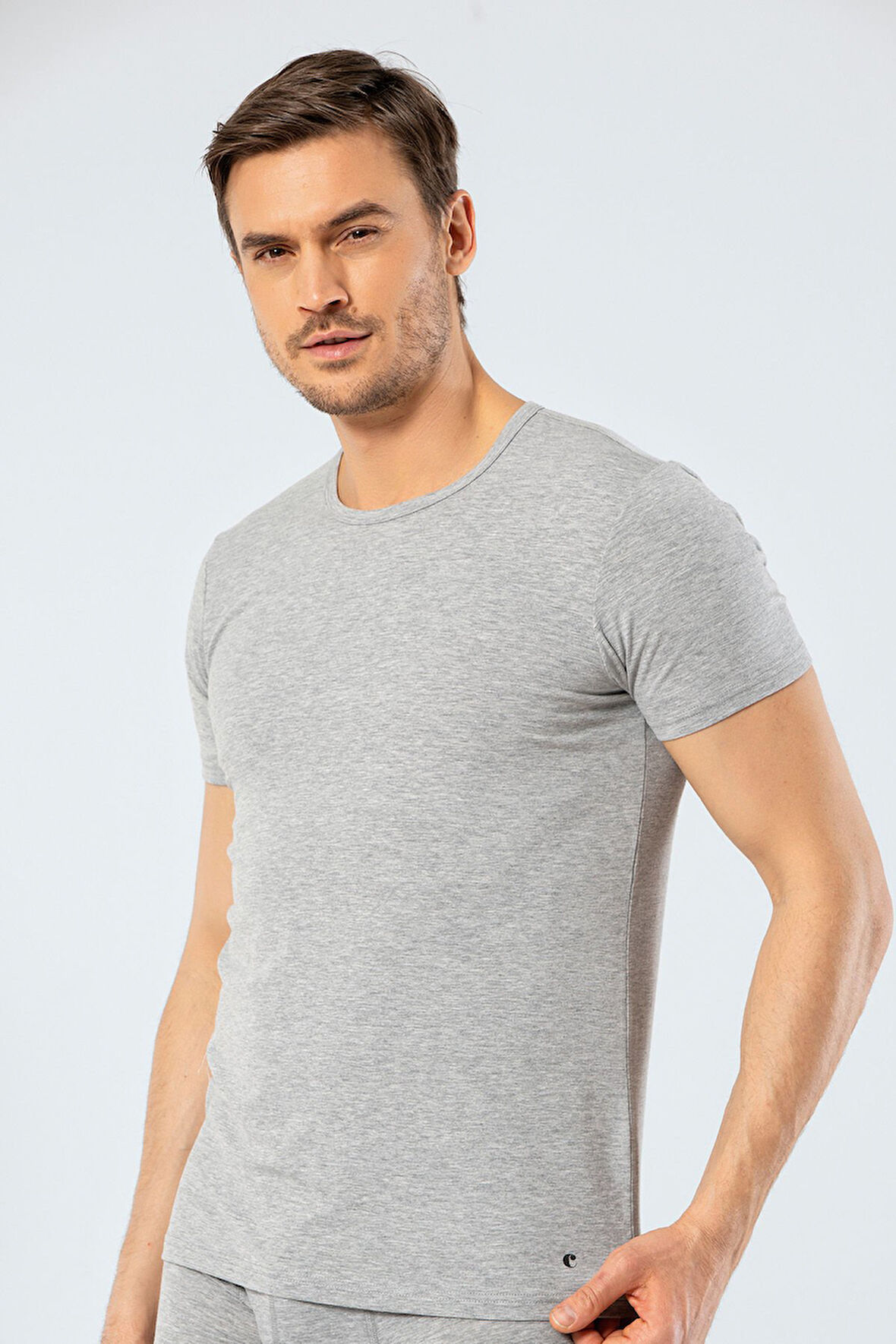 Cacharel - Bisiklet Yaka T-shirt 1305/Gri