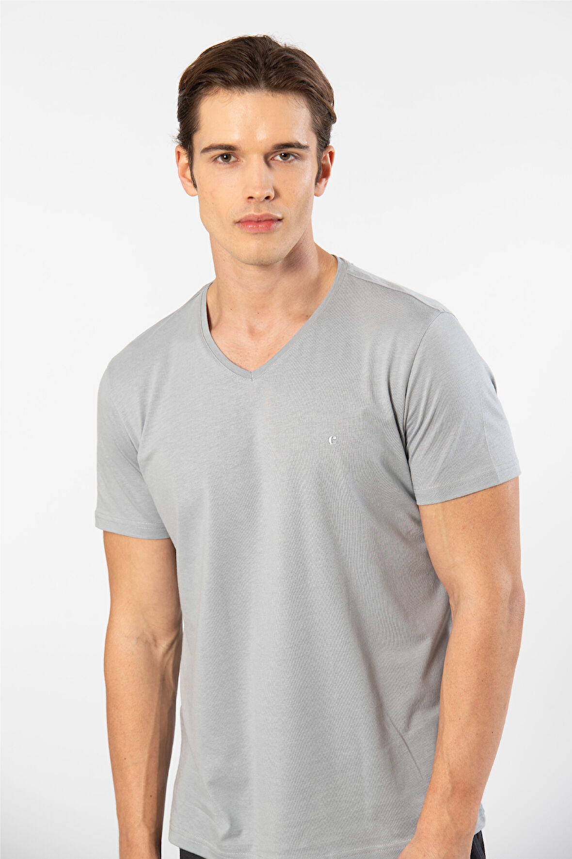 Cacharel Erkek T-Shirt (Slim Fit) 2170/Gri