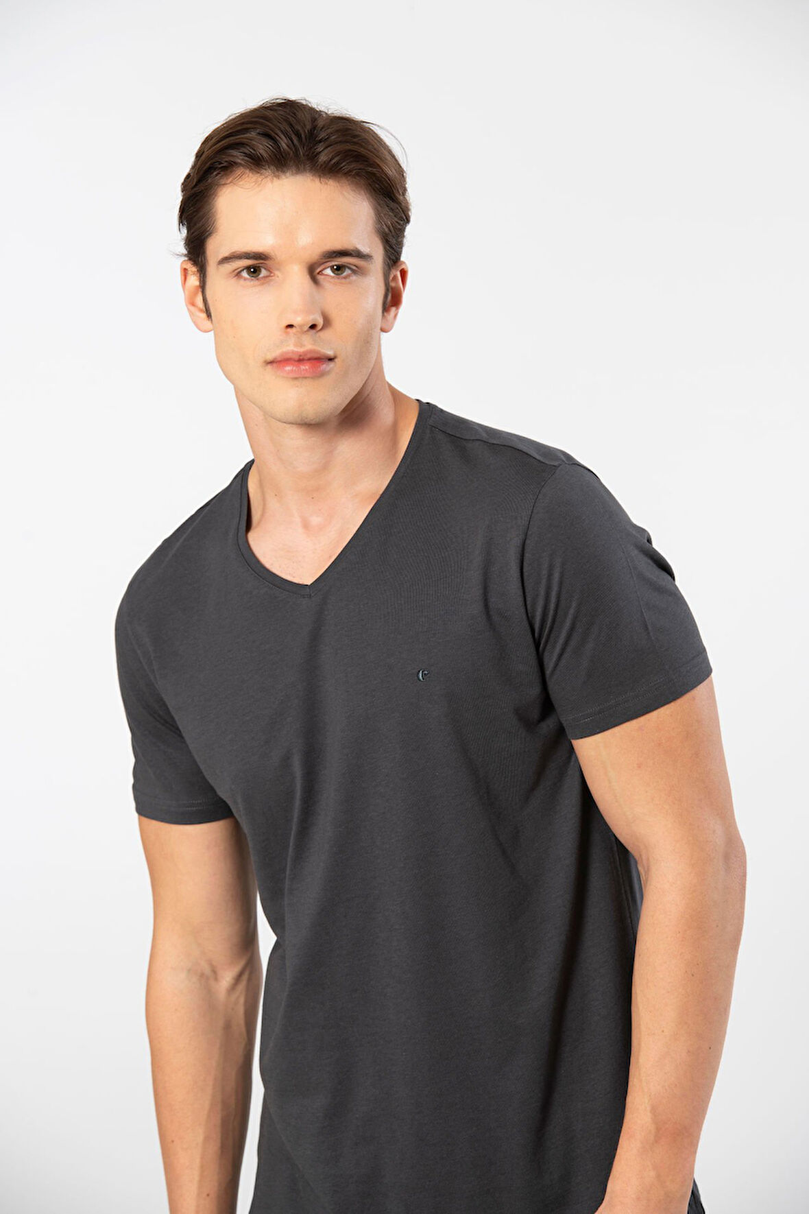 Cacharel Erkek V Yaka T-shirt 2170/Antrasit