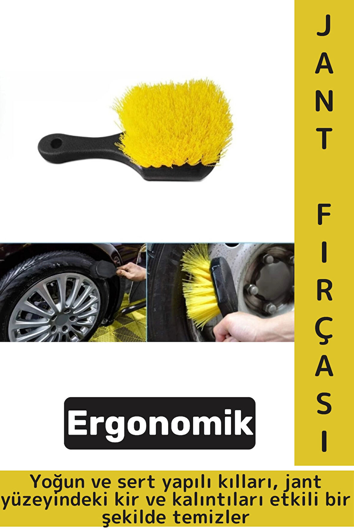 Ergonomik Oto Araç İç Dış Temizlik Yoğun Sert Kıl Otomobil Lastik Jant Kir Kalıntı Temizleme Fırçası