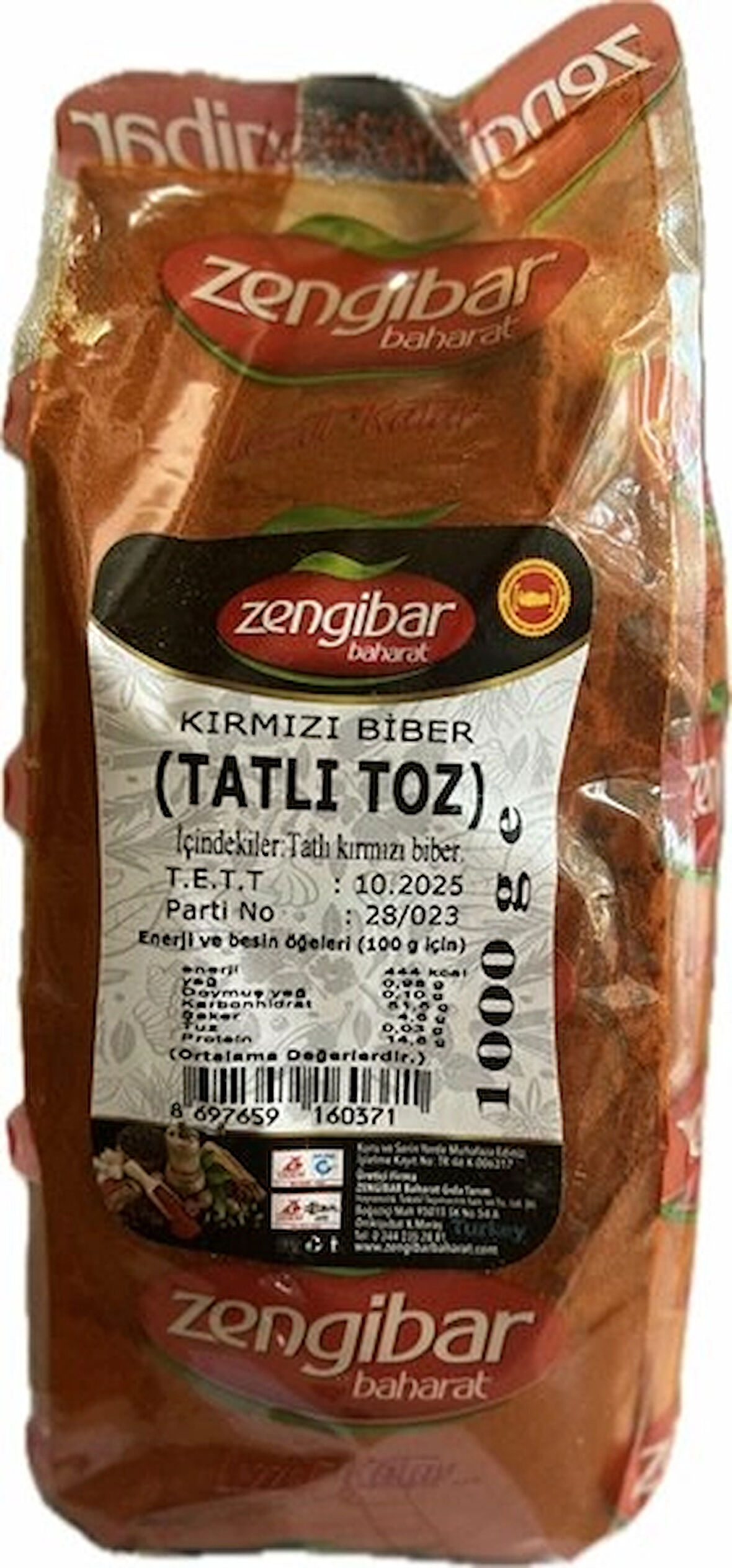 ZENGİBAR TATLI TOZ BİBER 1000 GR