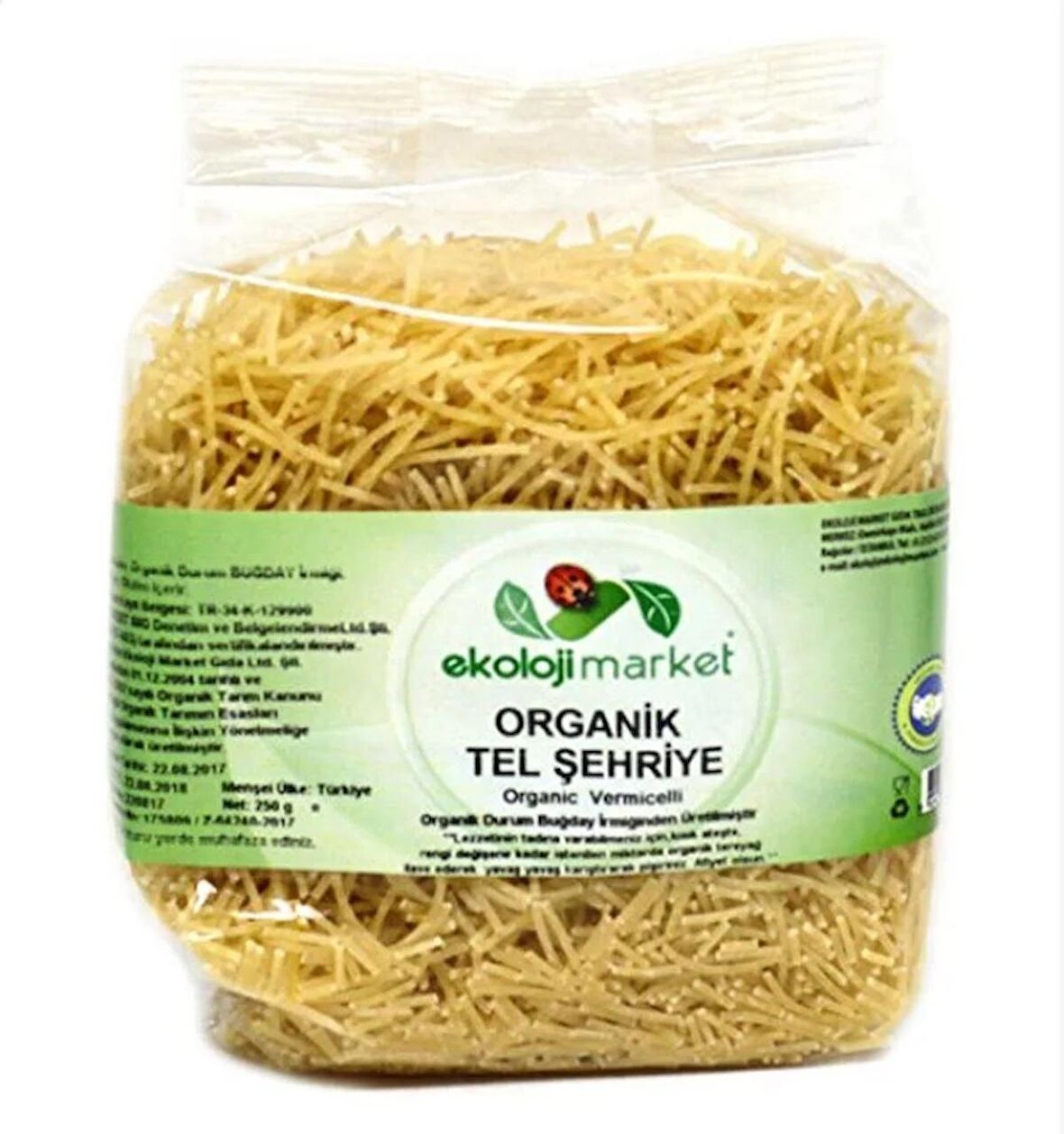 Organik Tel Şehriye Sade 250 Gr