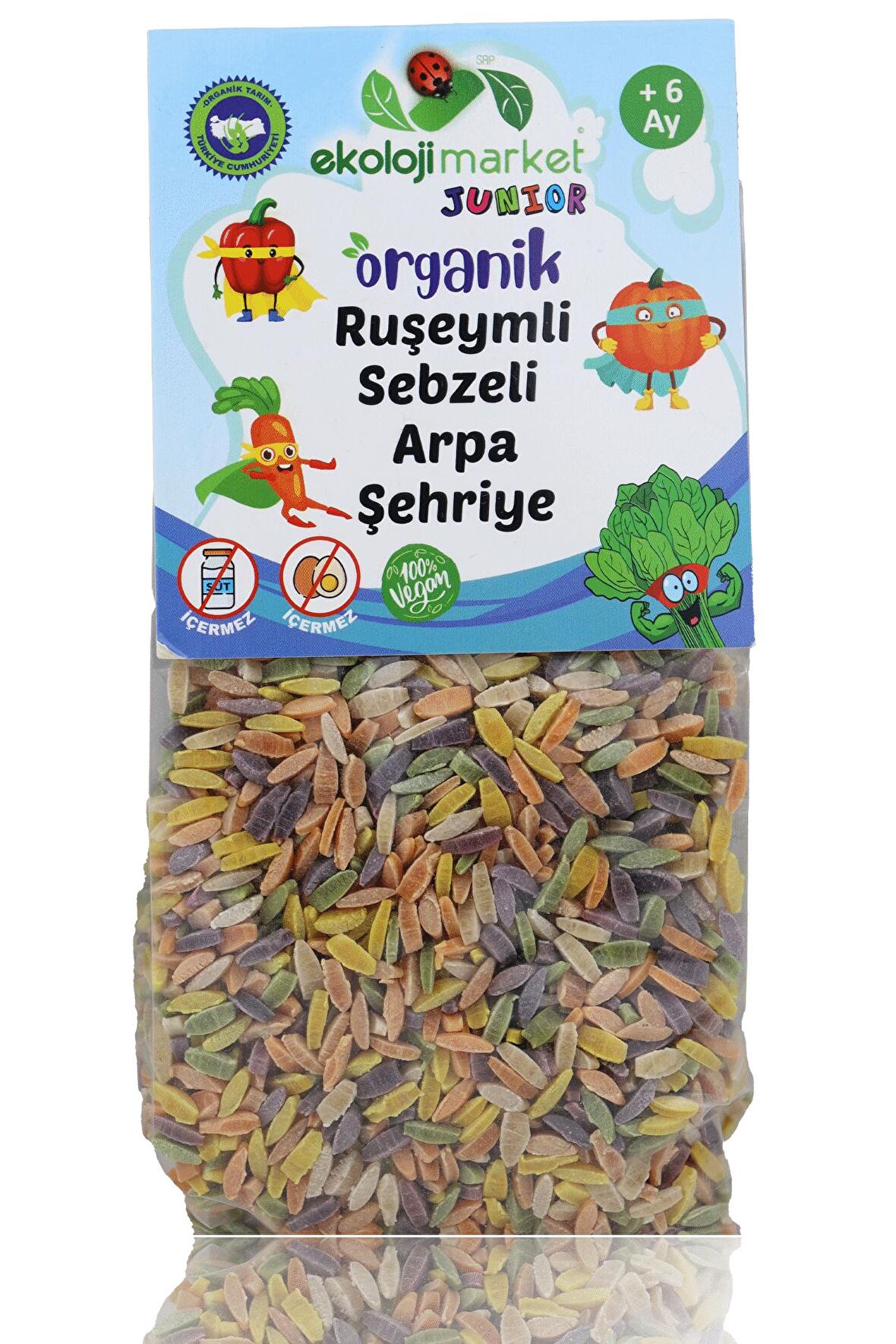 Organik  Ruşeymli Sebzeli Bebek Makarnası Arpa Şehriye  250 Gr ( Süt ve Yumurta İçermez)