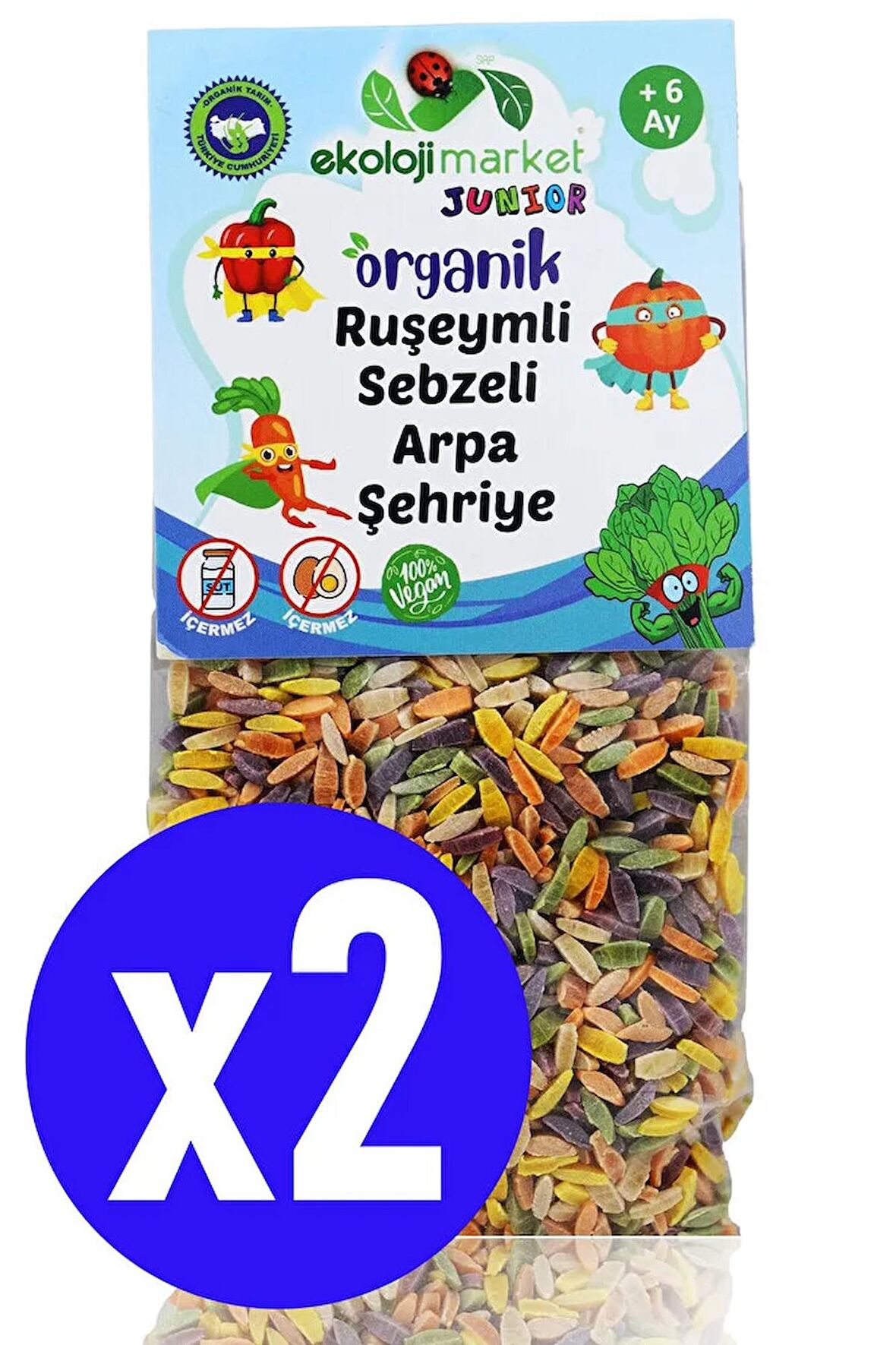 Organik Ruşeymli Sebzeli Bebek Makarnası Arpa Şehriye 250 Gr (2 Adet) ( Süt Ve Yumurta İçermez)